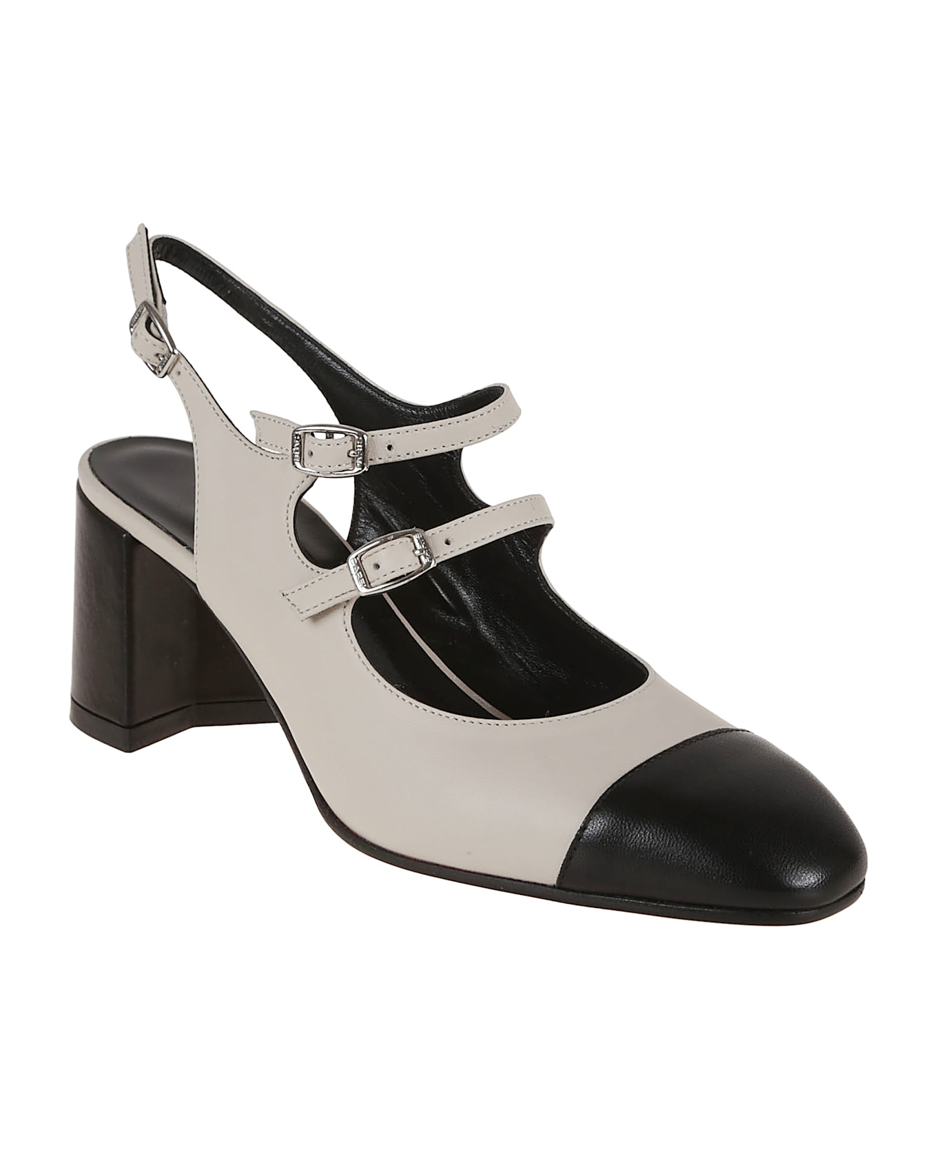 Carel Nappa Leather T-strap Papaya - Beige Black