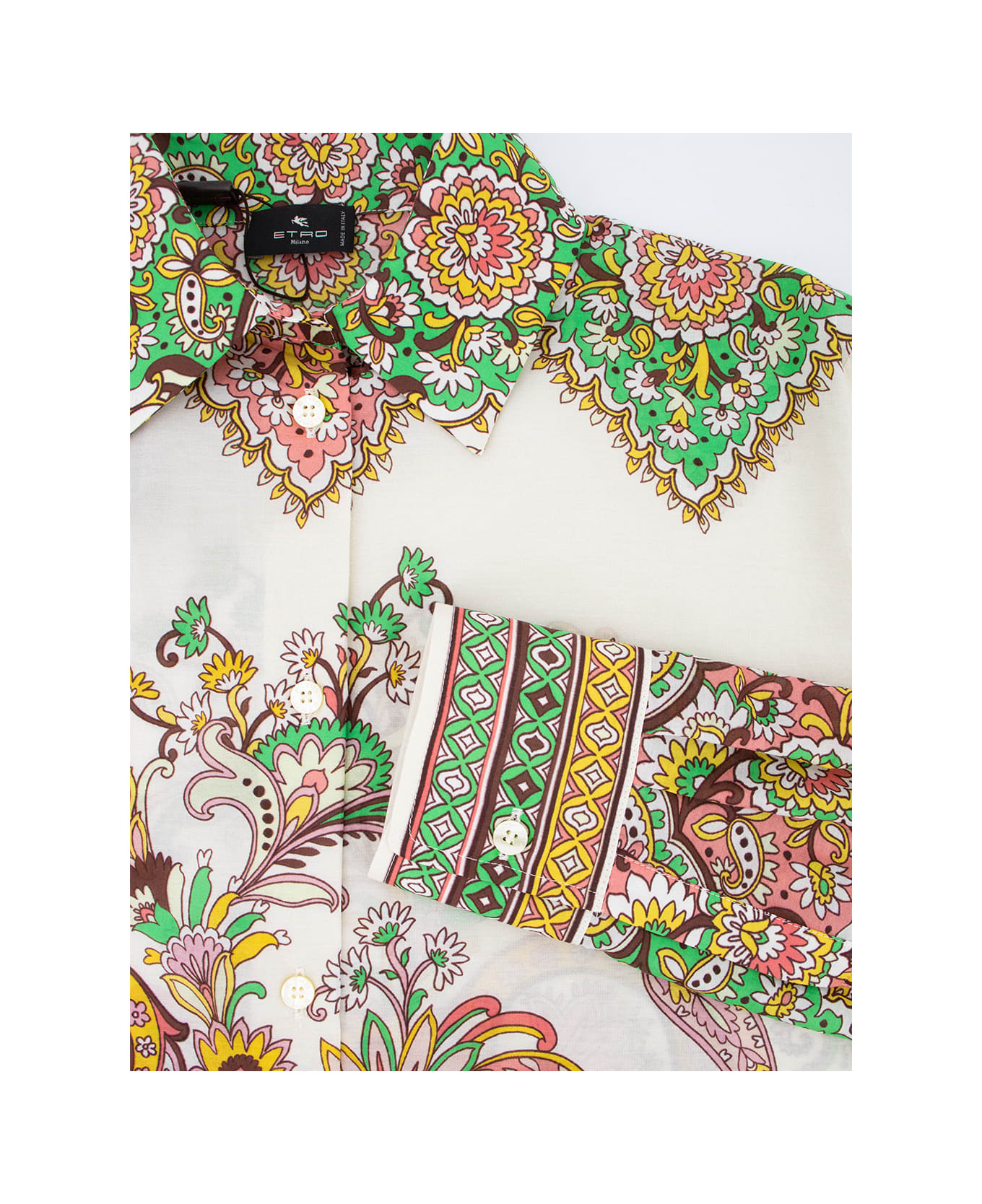 Etro Multicolored Cotton-silk Blend Shirt - PRINT ON WHITE BASE