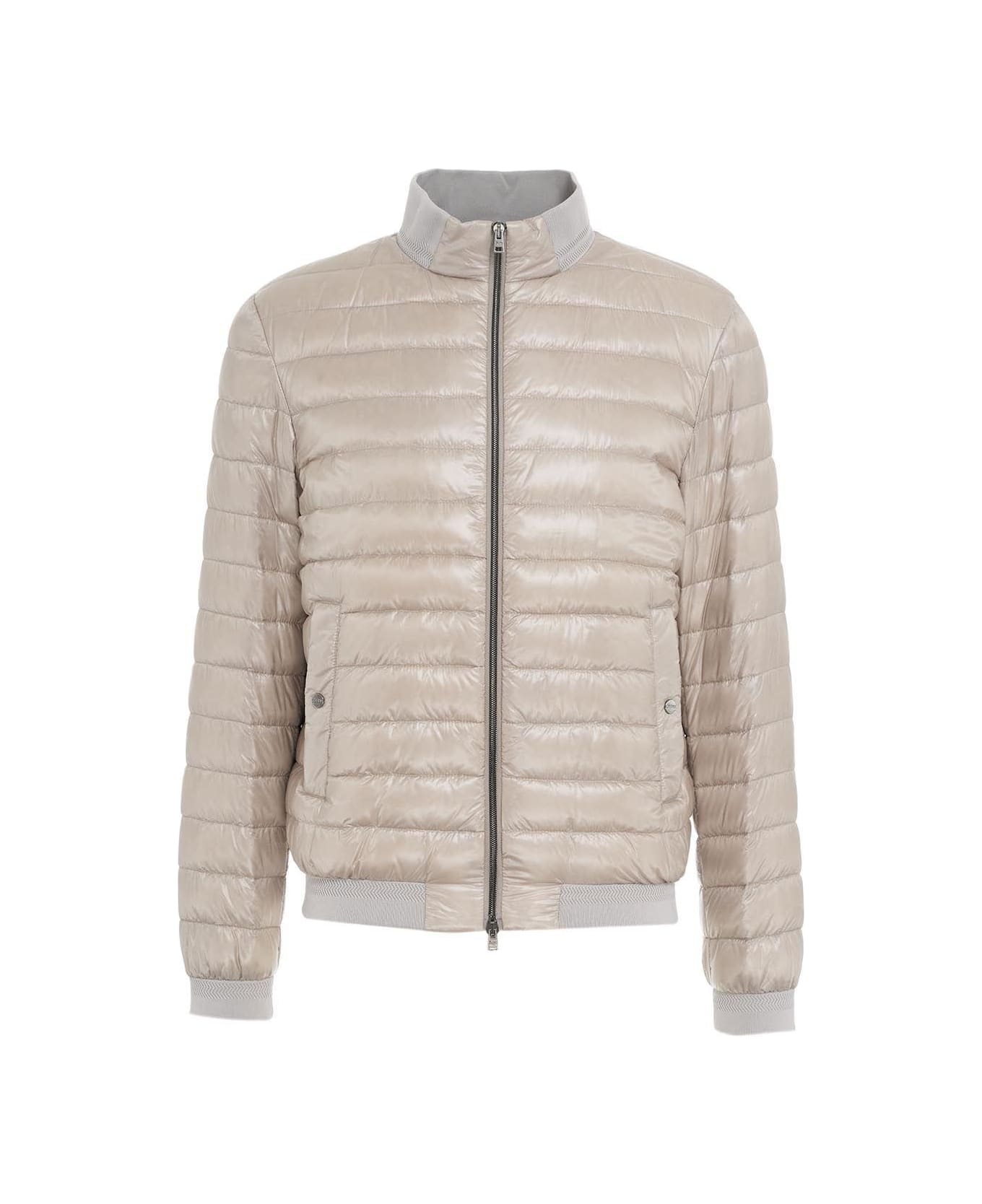 Herno High-neck Quilted Bomber Padded Jacket - Grey