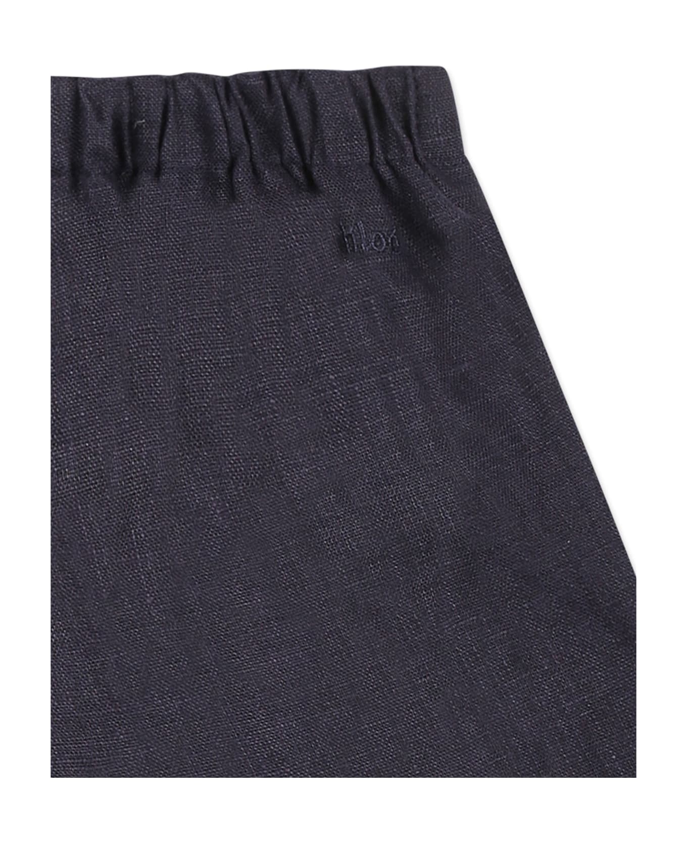 Chloé Blue Shorts For Baby Girl With Logo - Blue
