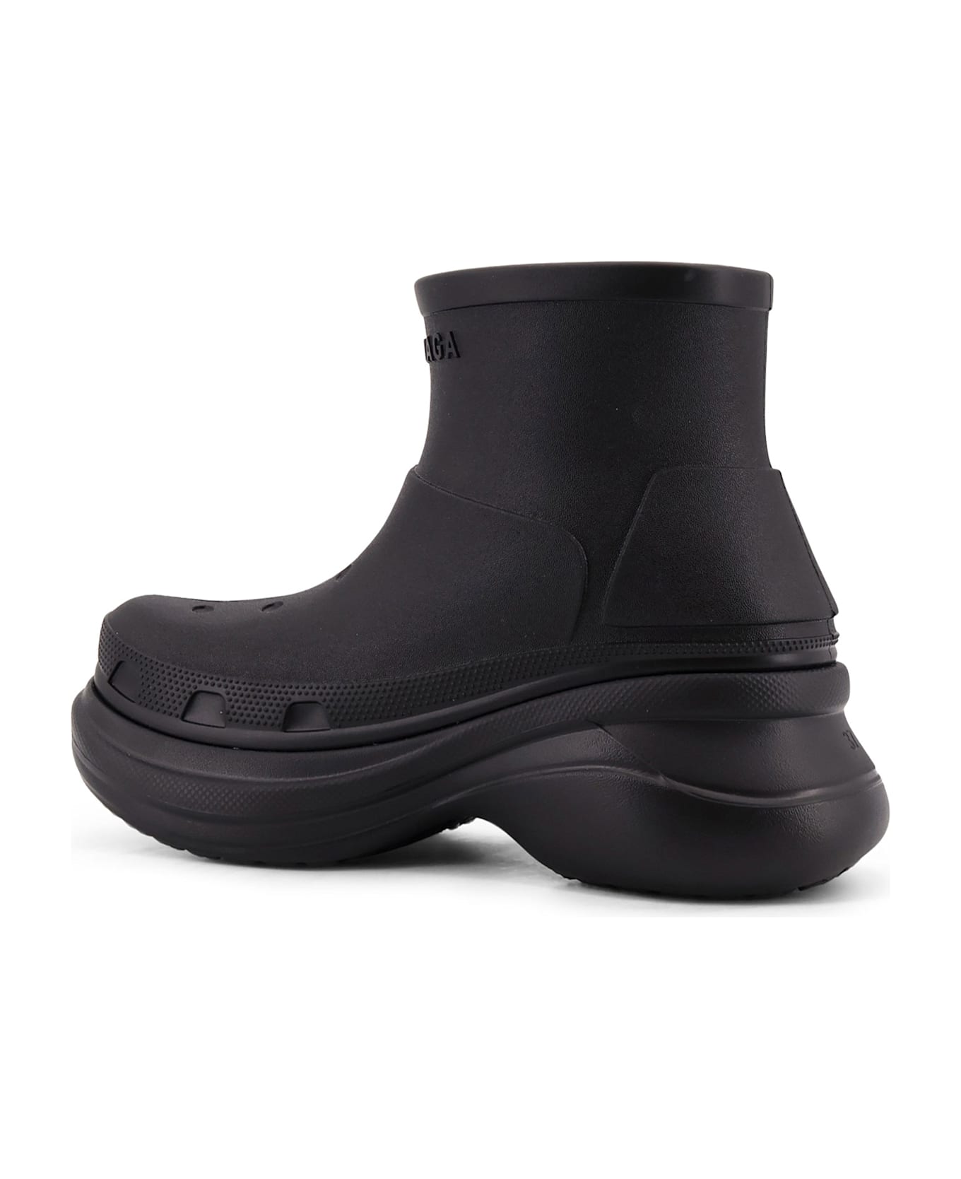 Balenciaga Crocs Bootie Rubber Ankle Boots - Black