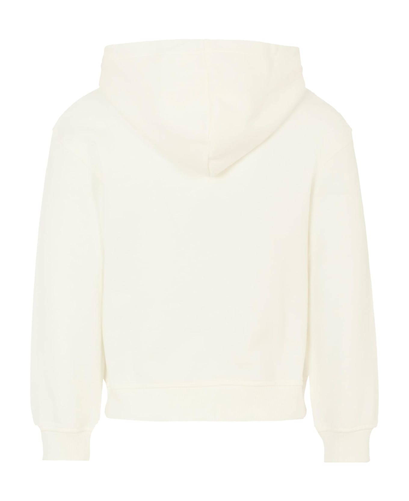 Moschino Ivory Sweatshirt For Girl With Teddy Bear - Ivory