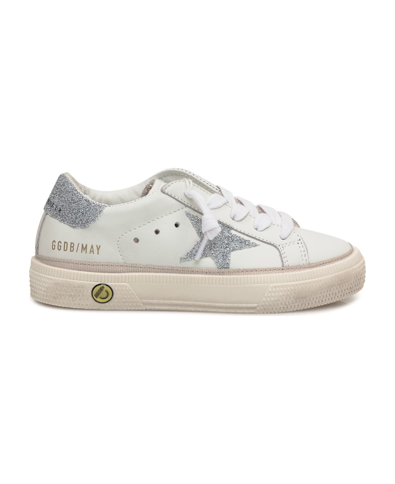 Golden Goose May Upper Sneaker - WHITE/SILVER