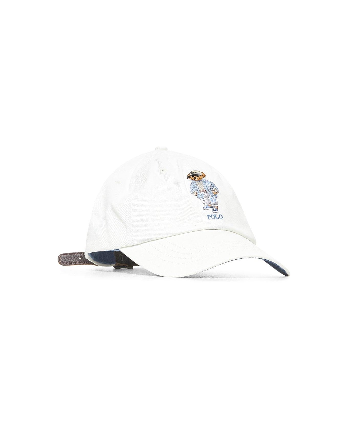 Ralph Lauren Polo Bear Twill Curved Peak Baseball Cap - clubhouse cream
