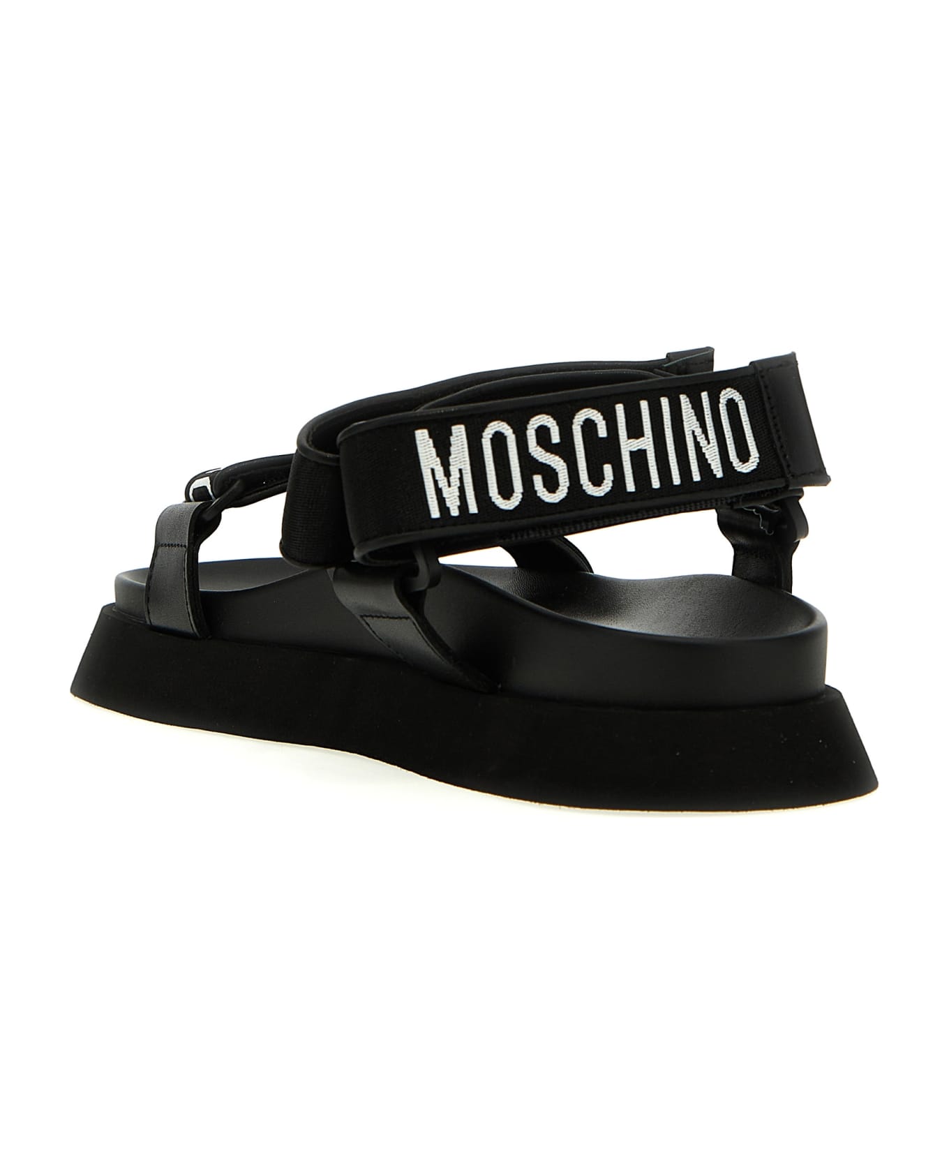 Moschino Logo Sandals - BLACK