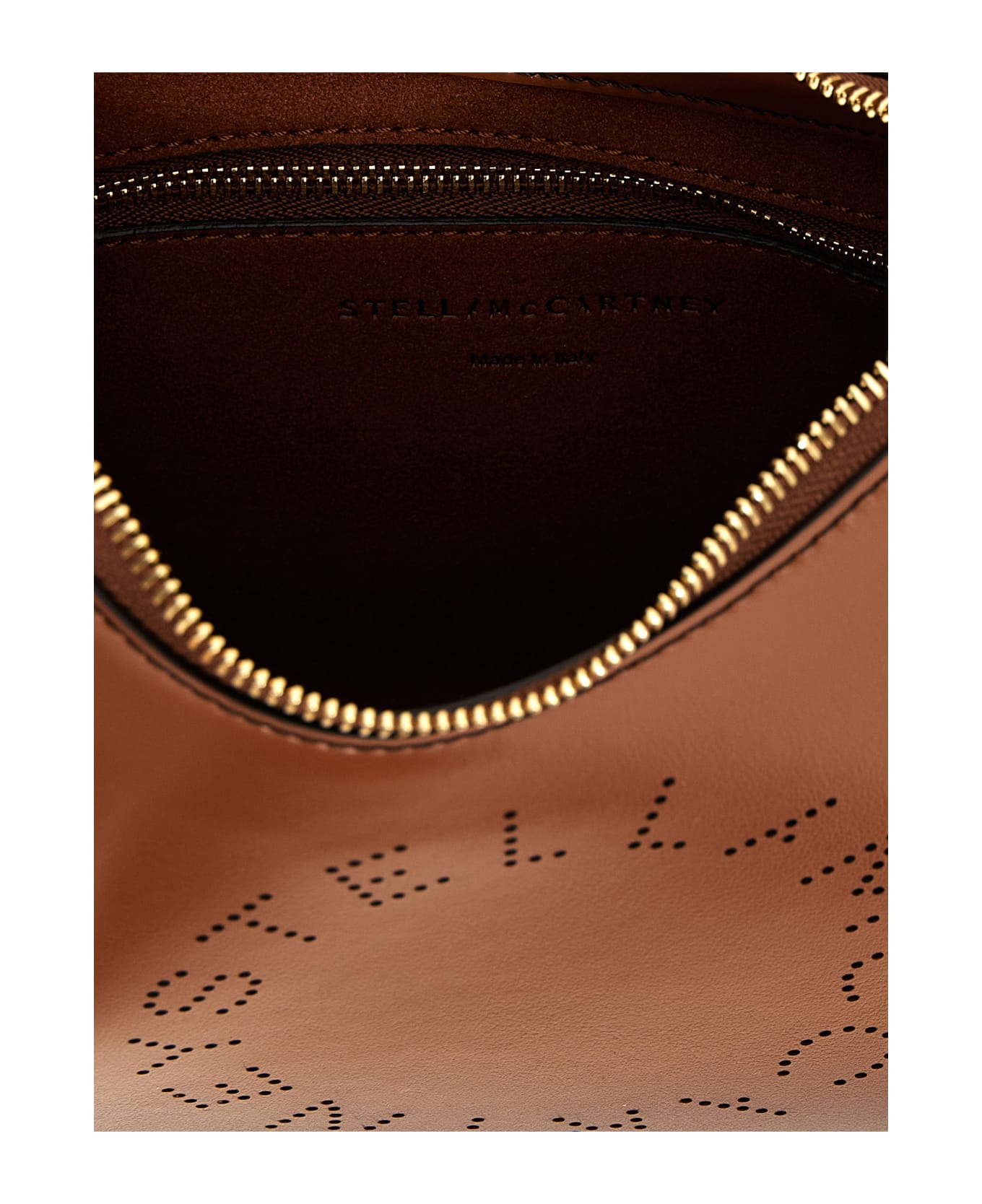 Stella McCartney Openwork Logo Shoulder Bag - Brown