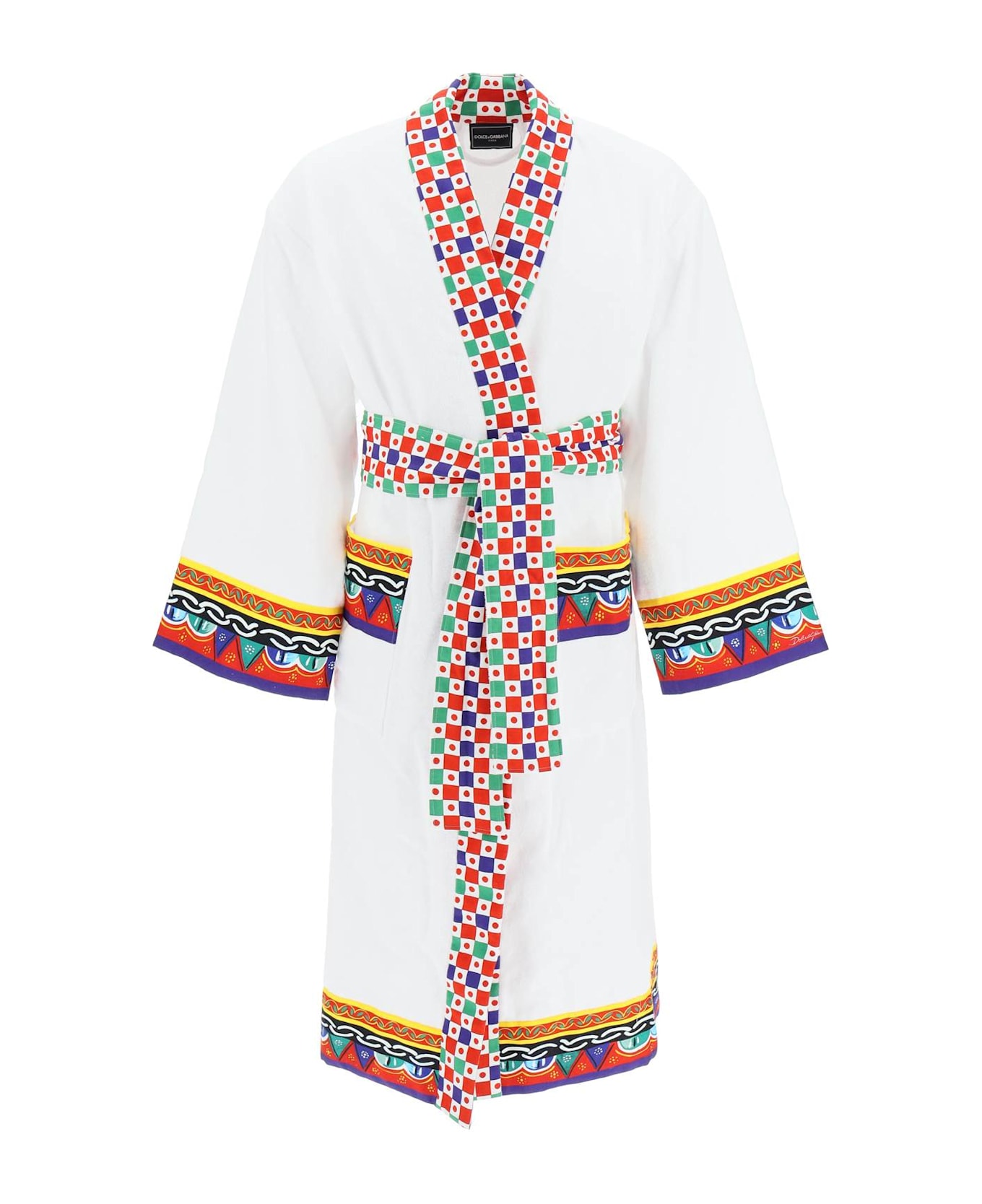 Dolce & Gabbana 'carretto' Bathrobe - BIANCO CARRETTO (White)