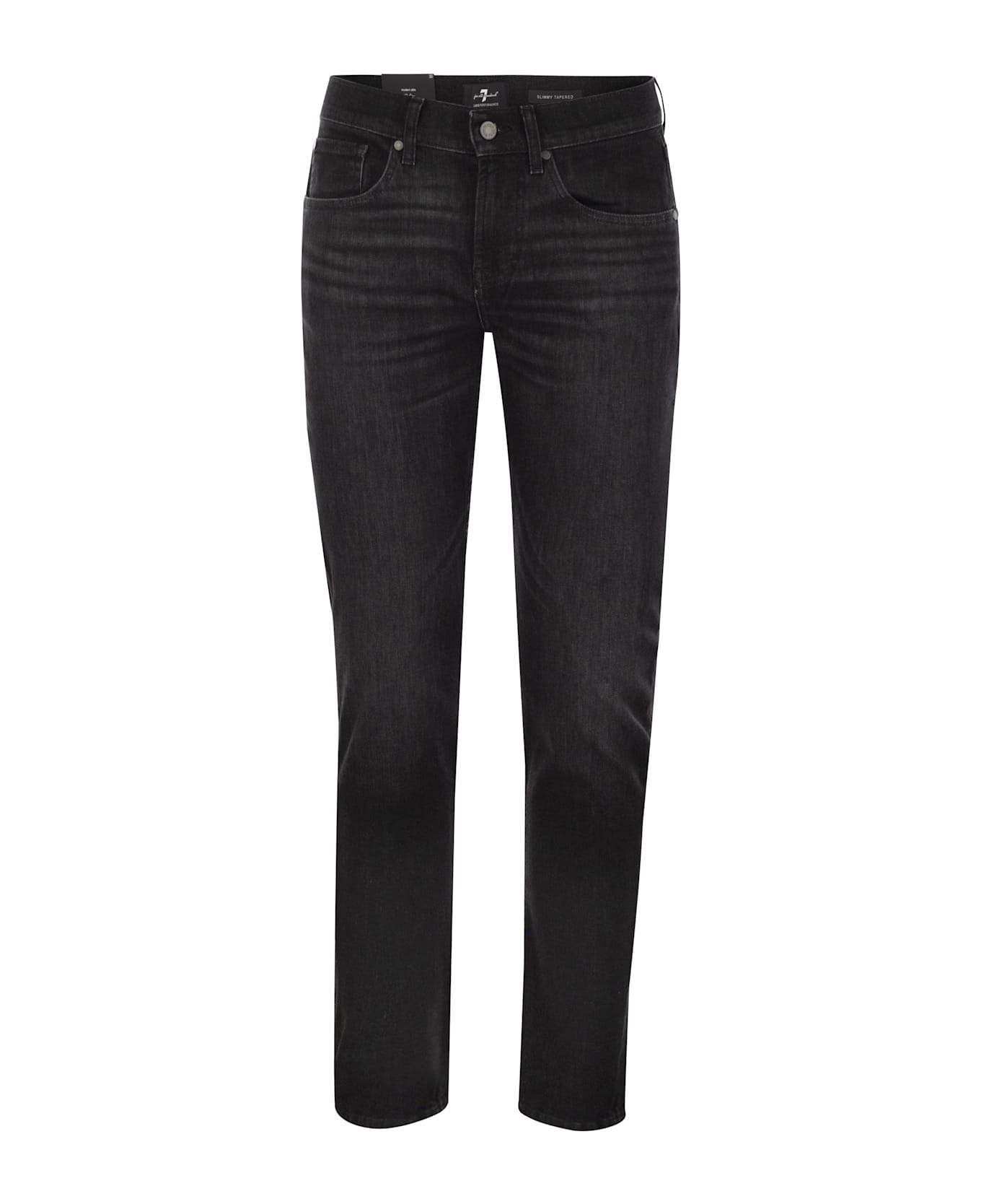 7 For All Mankind Slimmy Tapered - Skinny Medium-waisted Jeans - Black