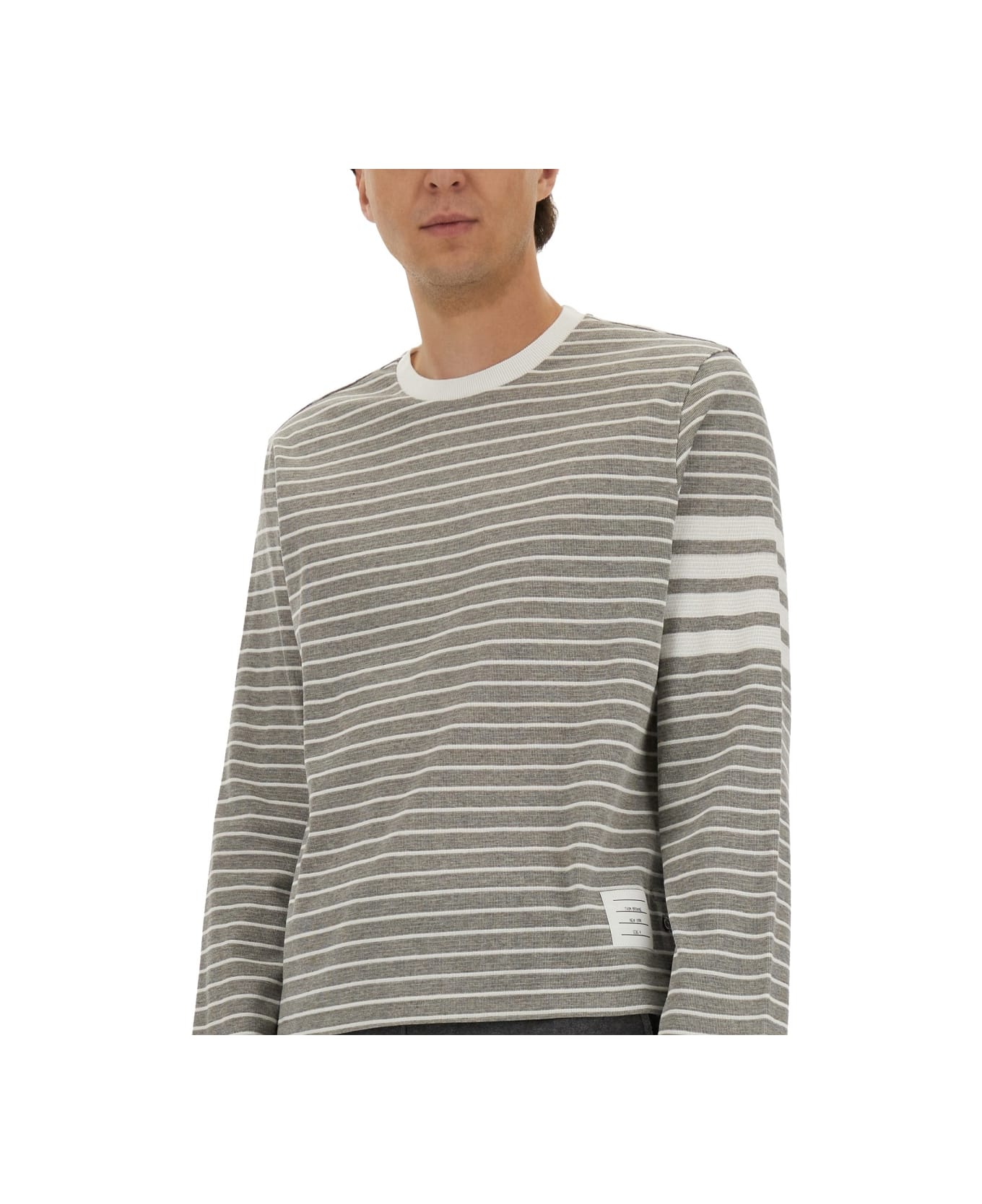 Thom Browne Striped T-shirt - GREY