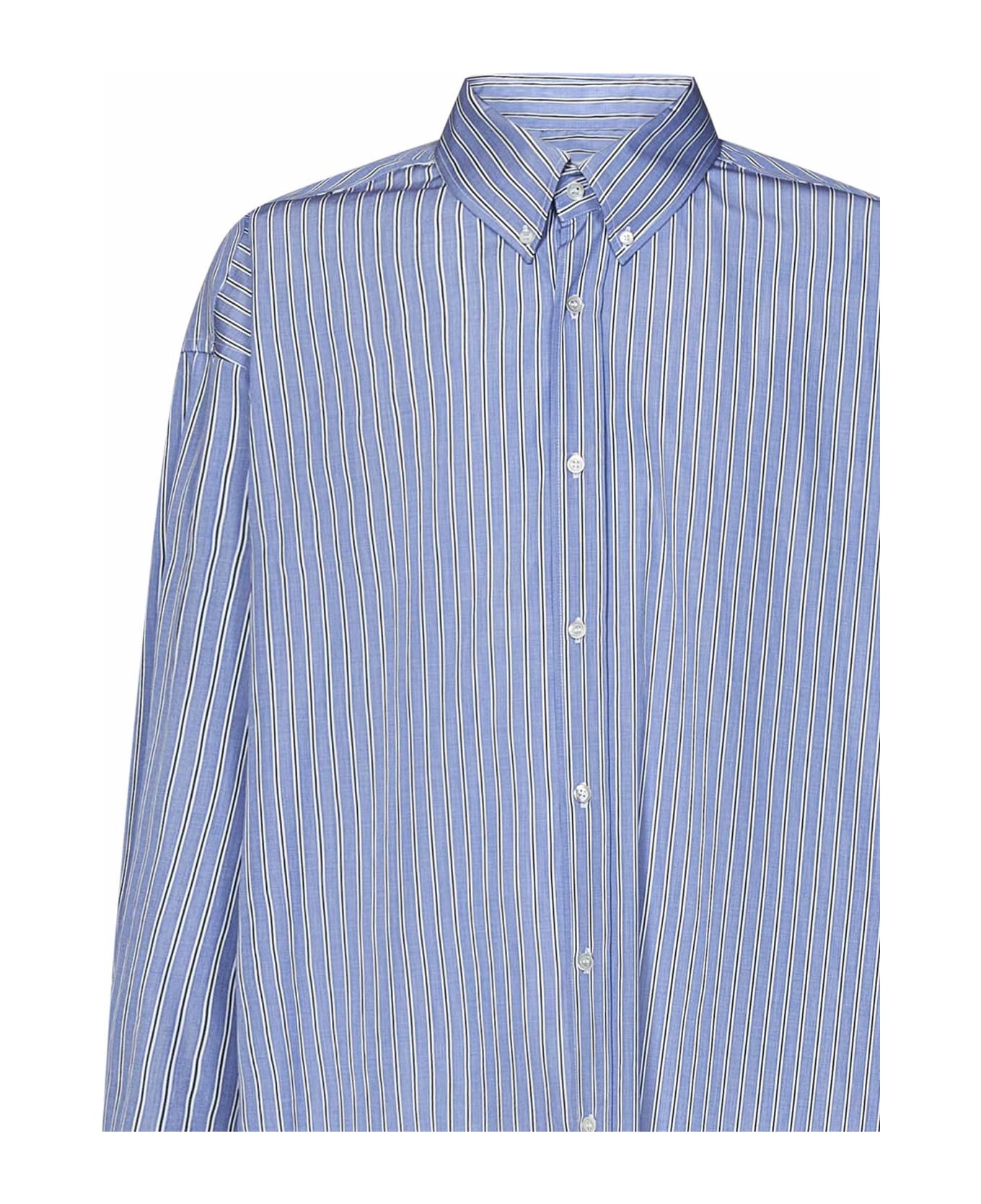 Maison Margiela Striped Oversize Shirt - Blue シャツ