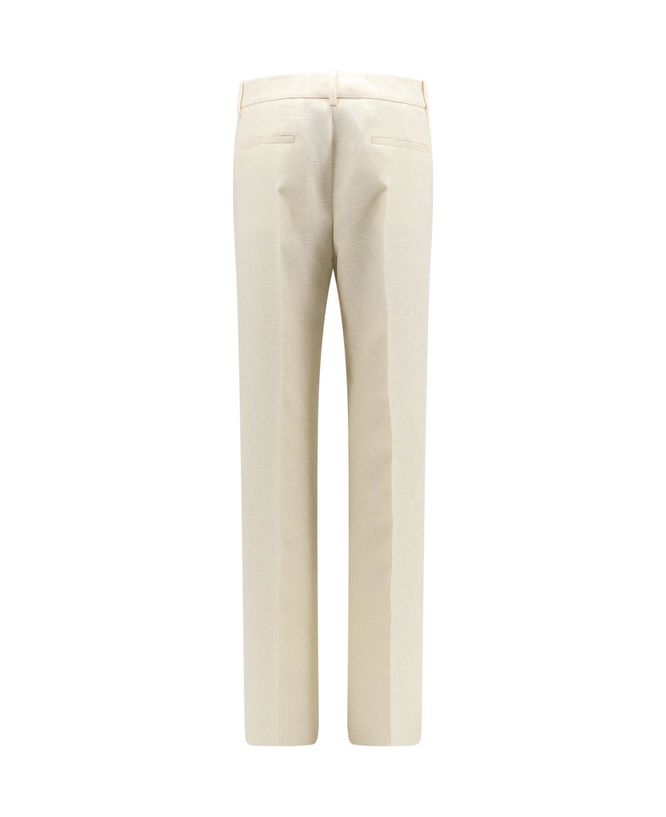 Valentino Garavani Toile Iconographe Jacquard High-waisted Trousers - White