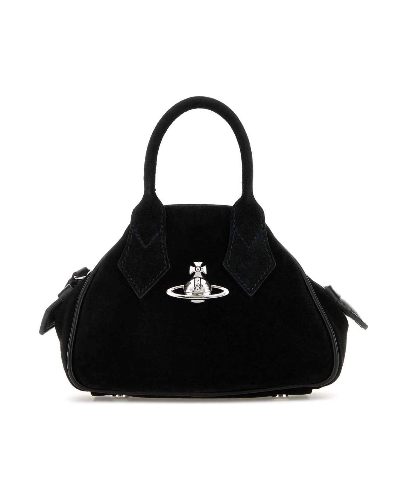 Vivienne Westwood Black Suede Mini Yasmine Handbag - BLACK