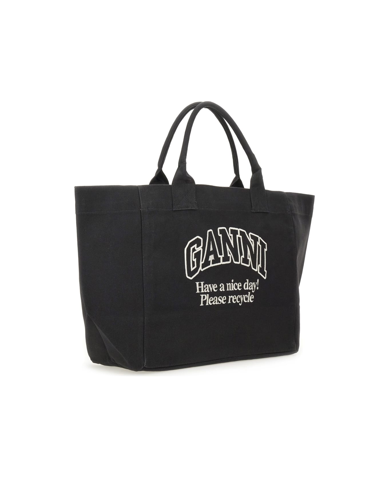 Ganni Oversized Tote Bag - GREY トートバッグ