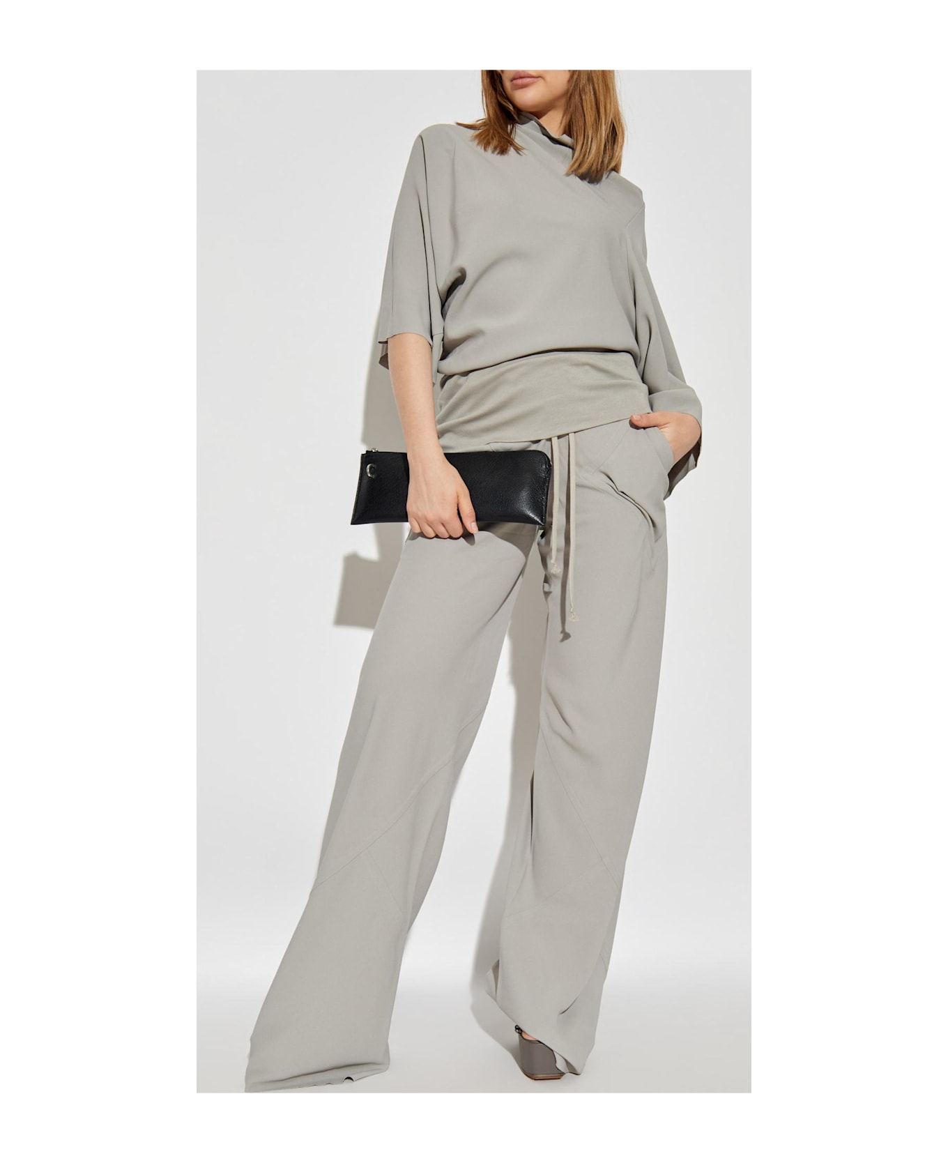 Rick Owens Top With A Decorative Neckline - GREY