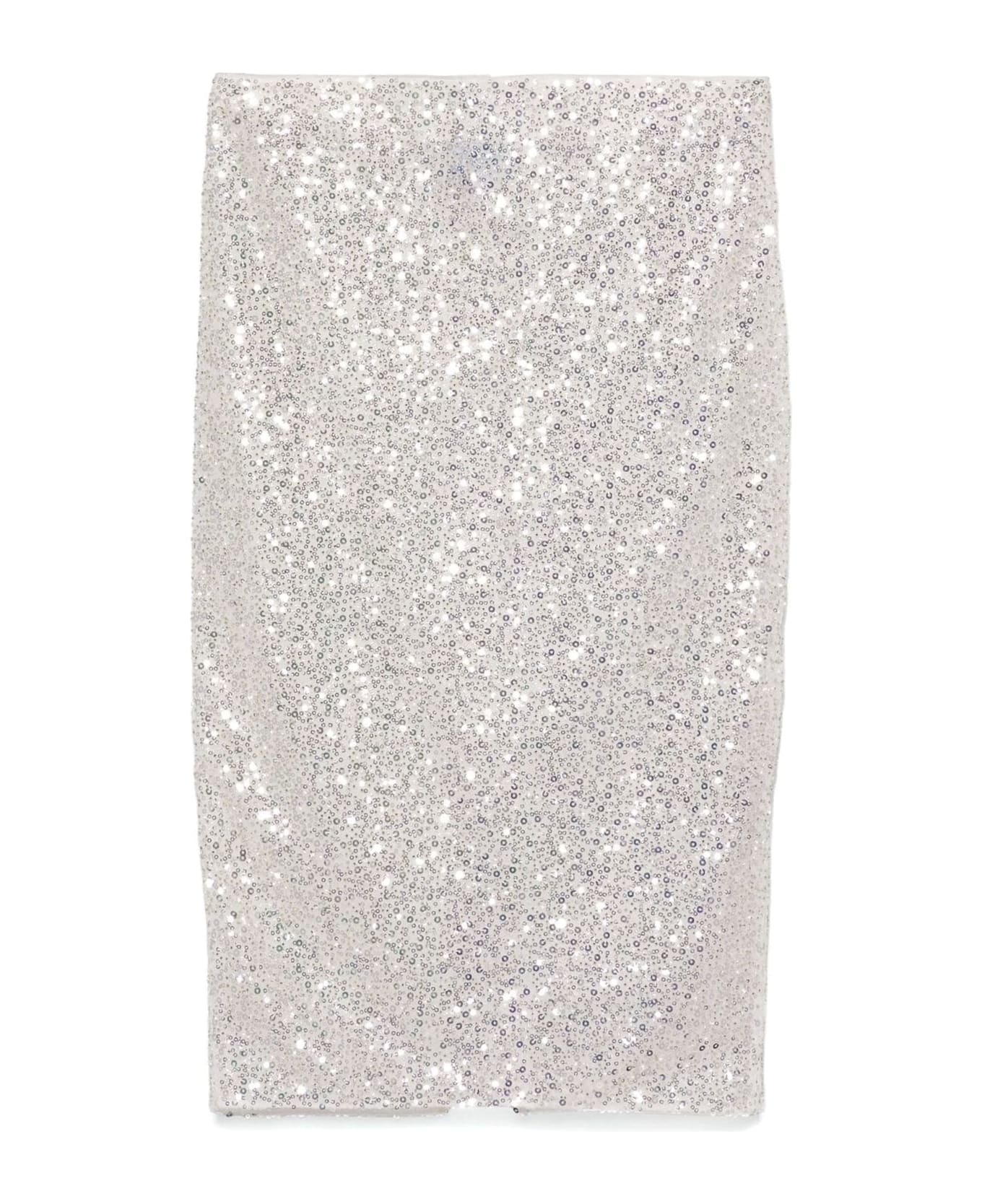 Casablanca Silver-tone Sequinned Midi Skirt - Silver スカート