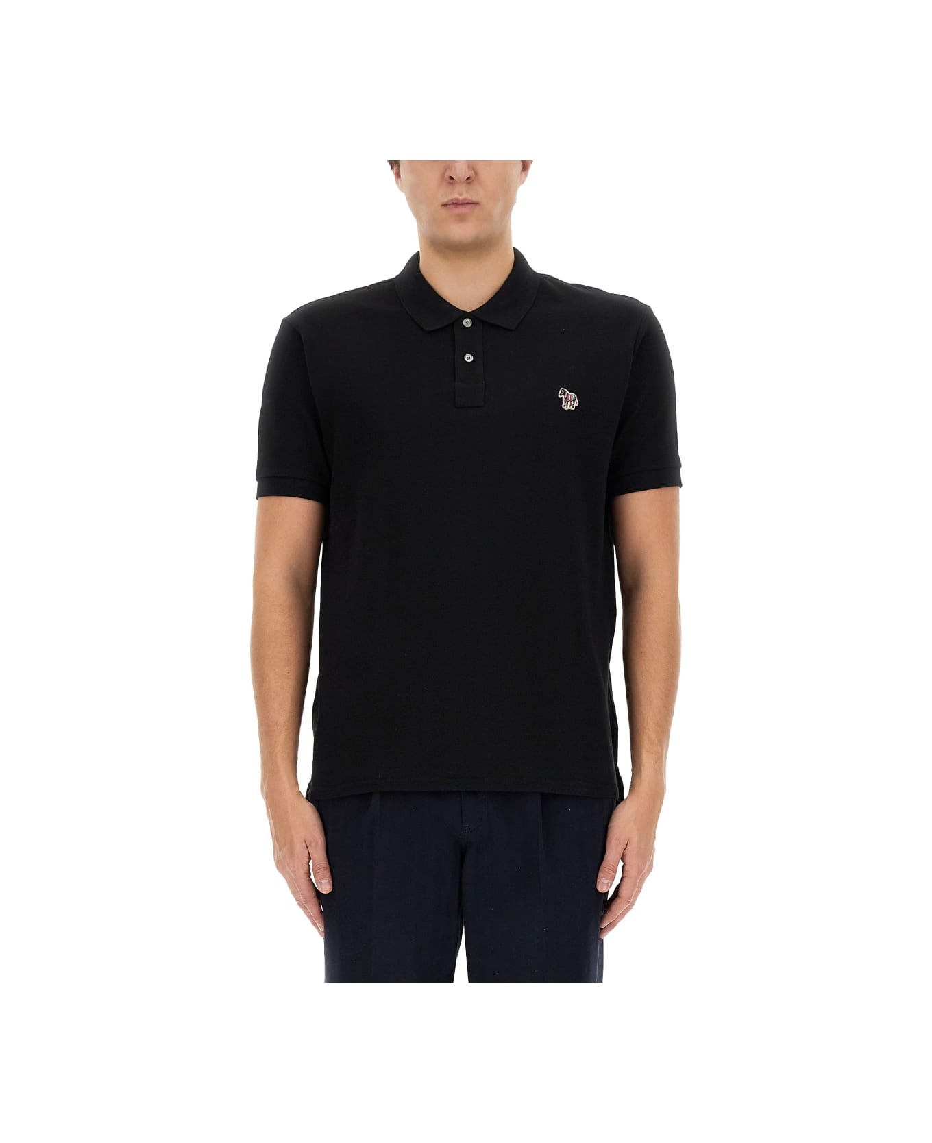 PS by Paul Smith Polo With Logo Patch - BLACK