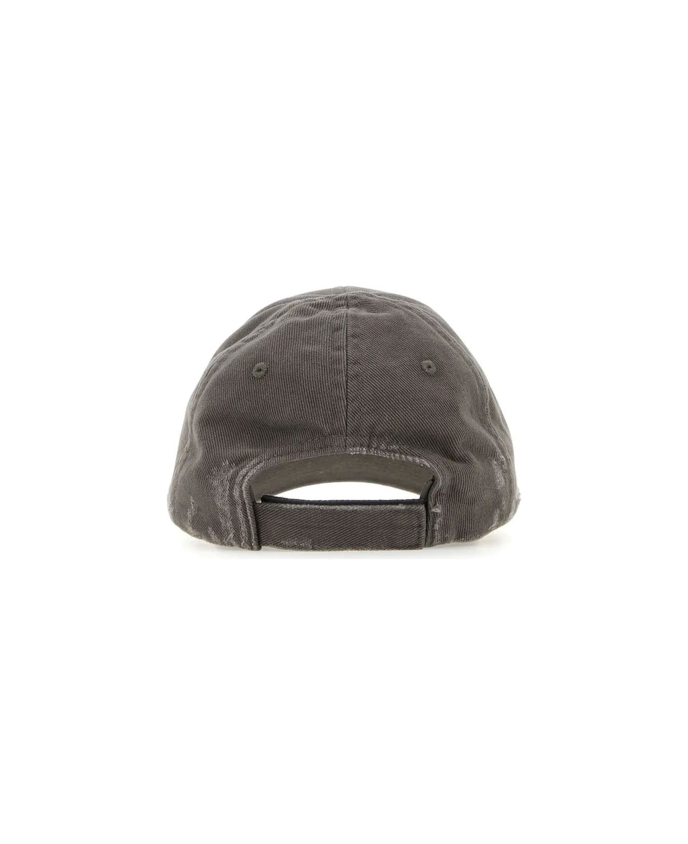 Balenciaga Dark Grey Drill Baseball Cap - Grey