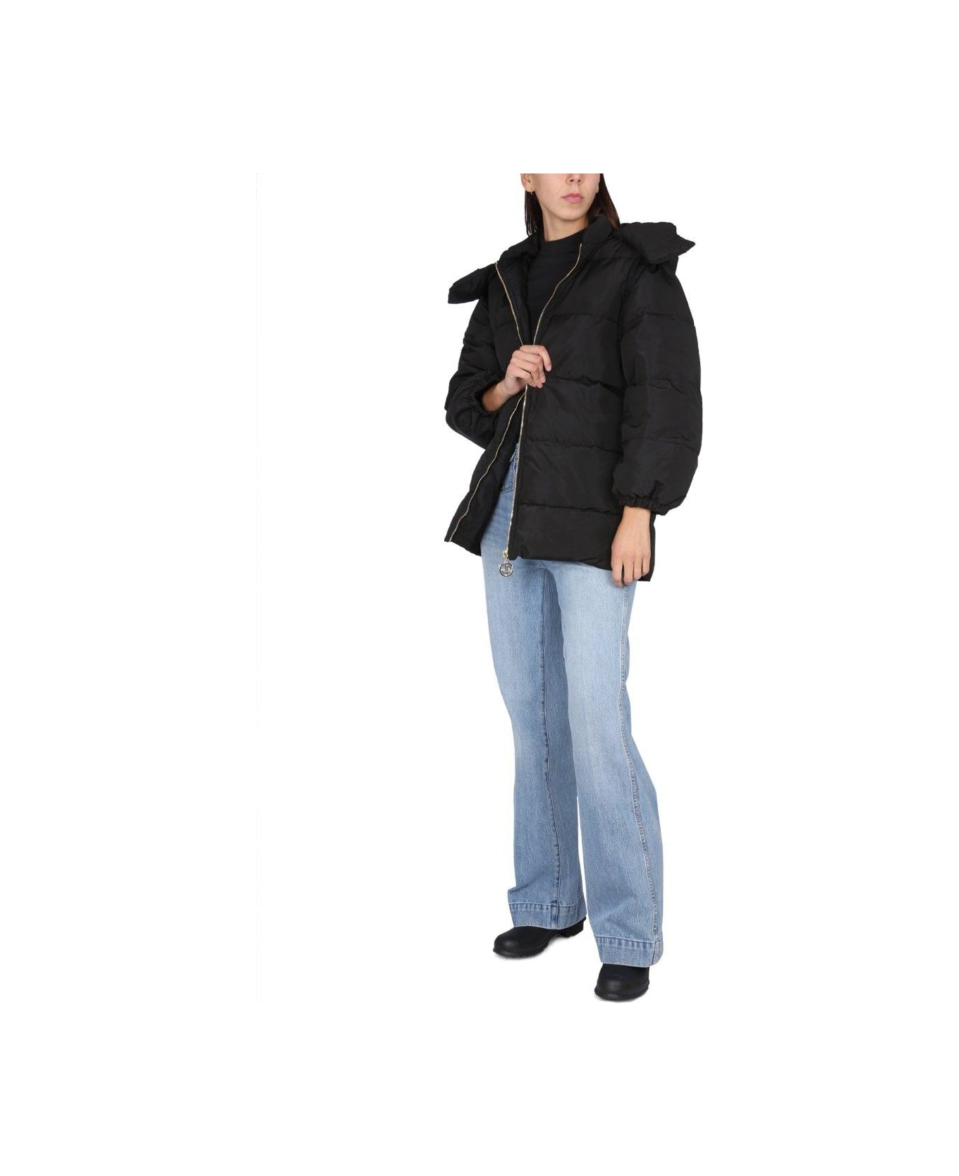 Patou Zip-up Hooded Jacket - Nero