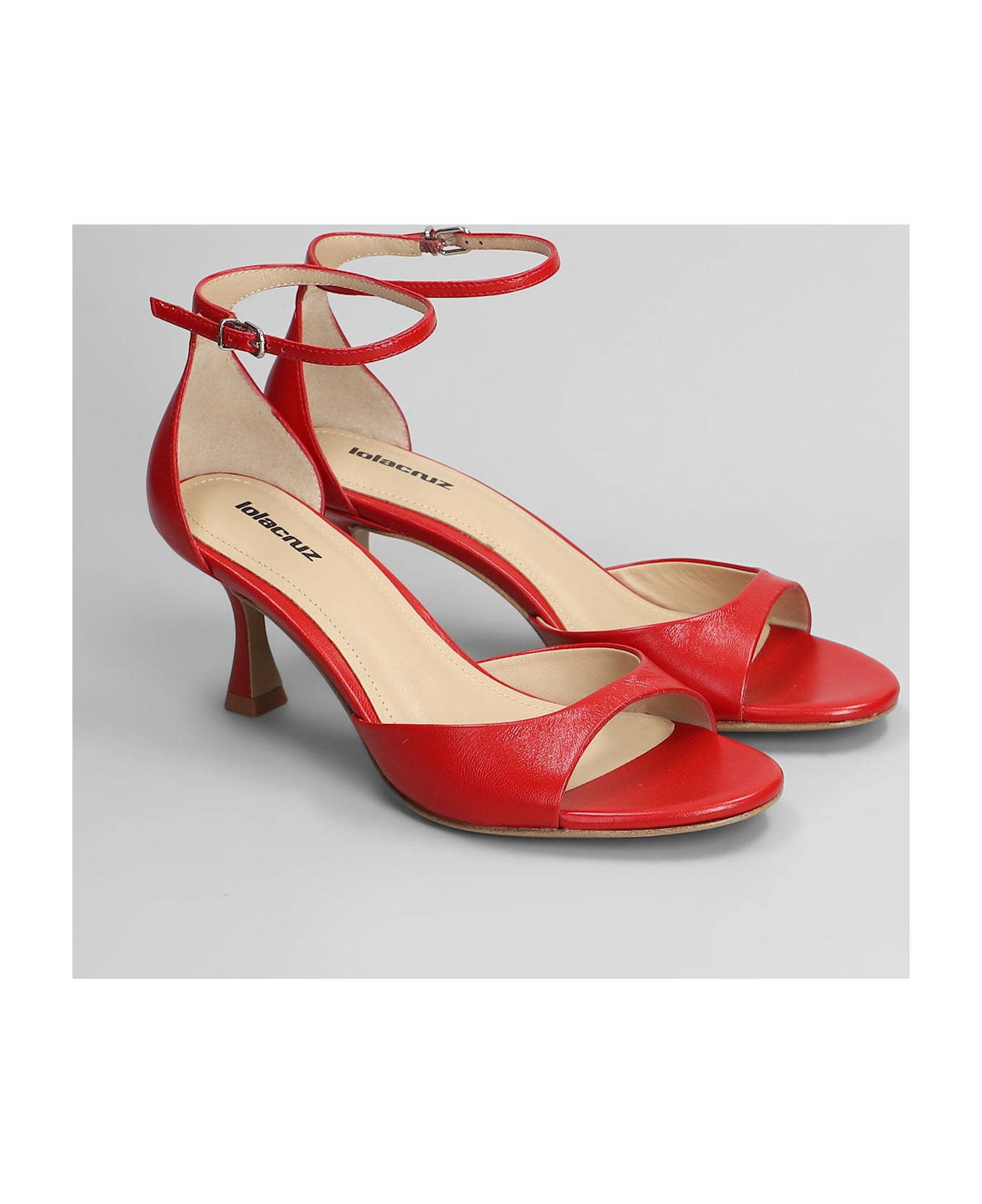 Lola Cruz Petrina Sandals In Red Leather - red