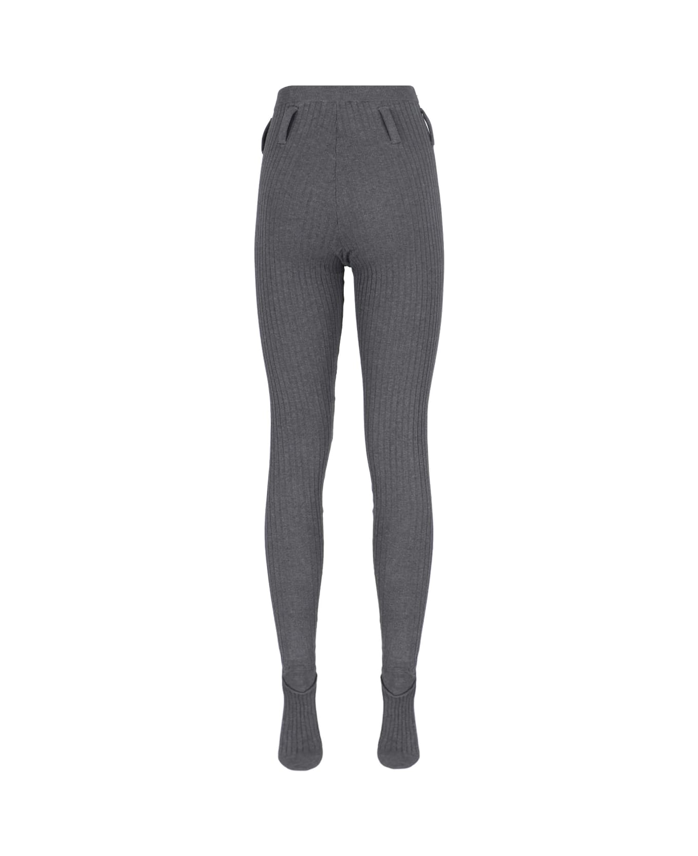 Prada Ribbed Cotton Tights - Gray