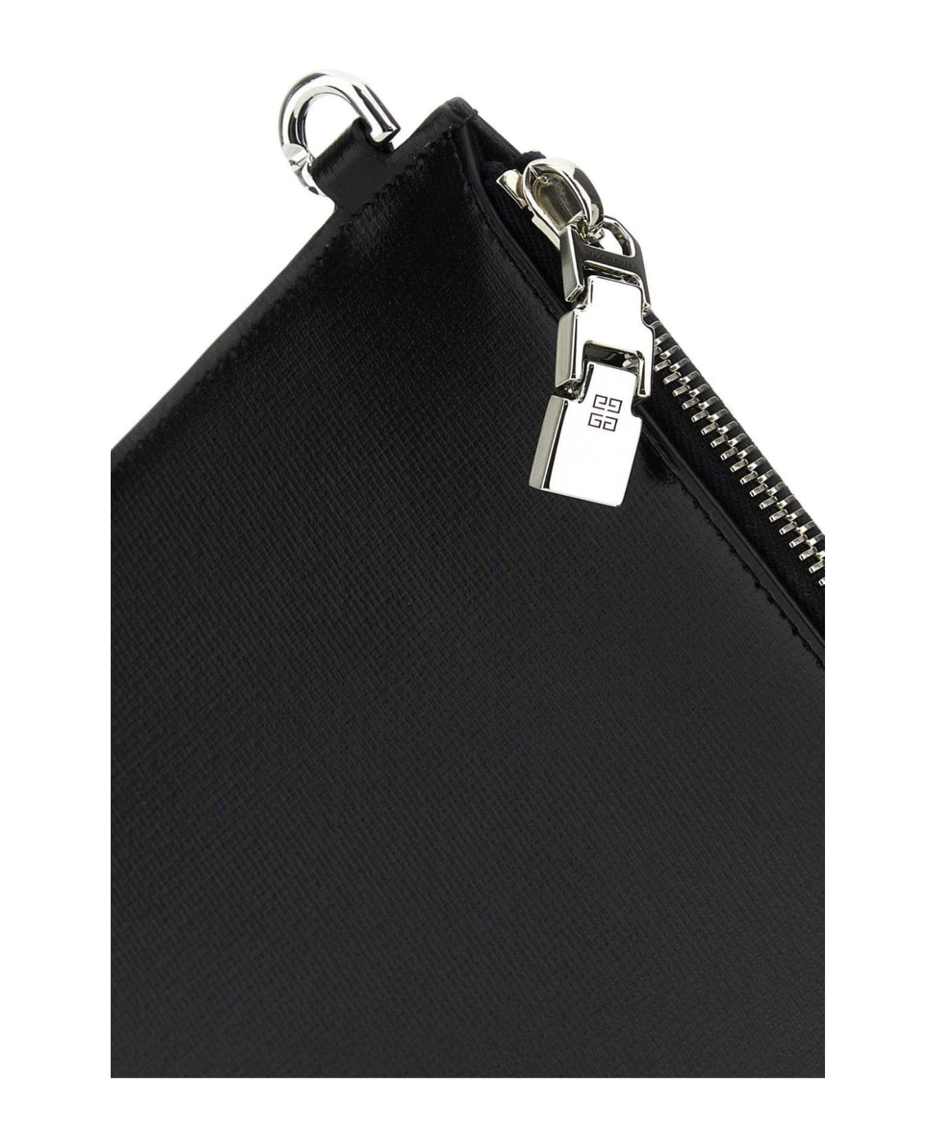 Givenchy Logo Detailed Zipped Clutch Bag - Black バッグ