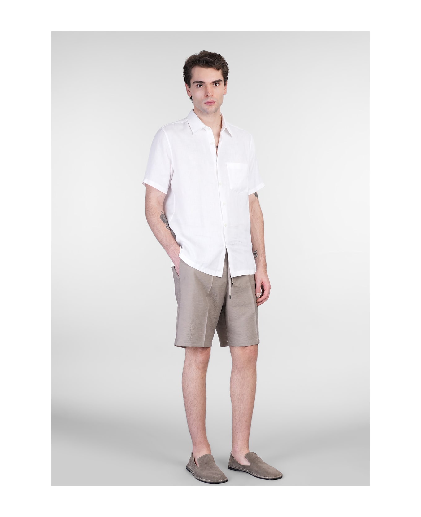 Theory Shirt In White Linen - white