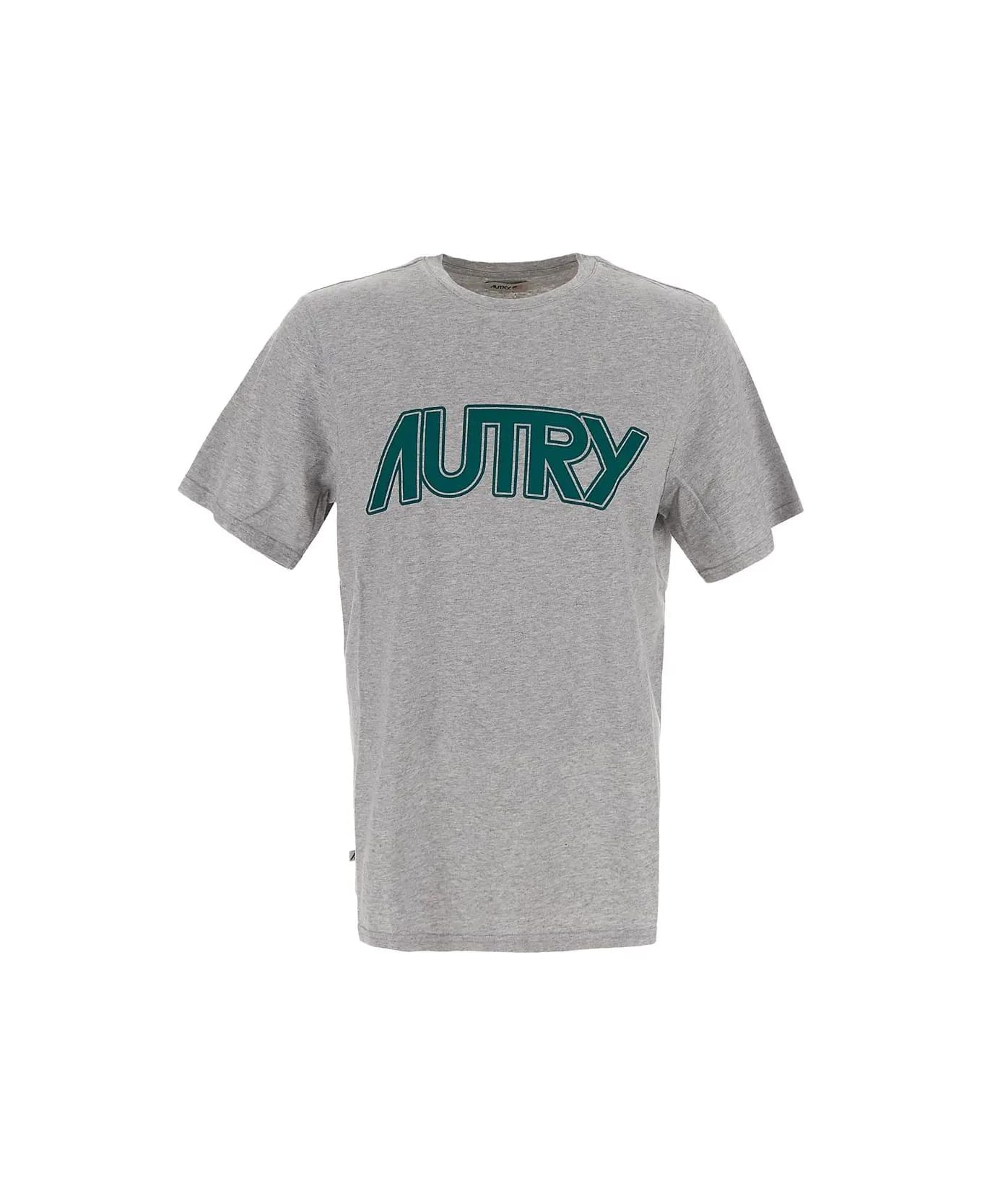 Autry Crew-neck T-shirt With Front Logo - GREY シャツ