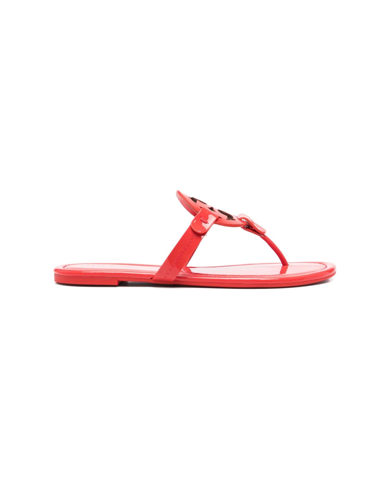 Tory Burch Miller Leather Thong Sandals - Red
