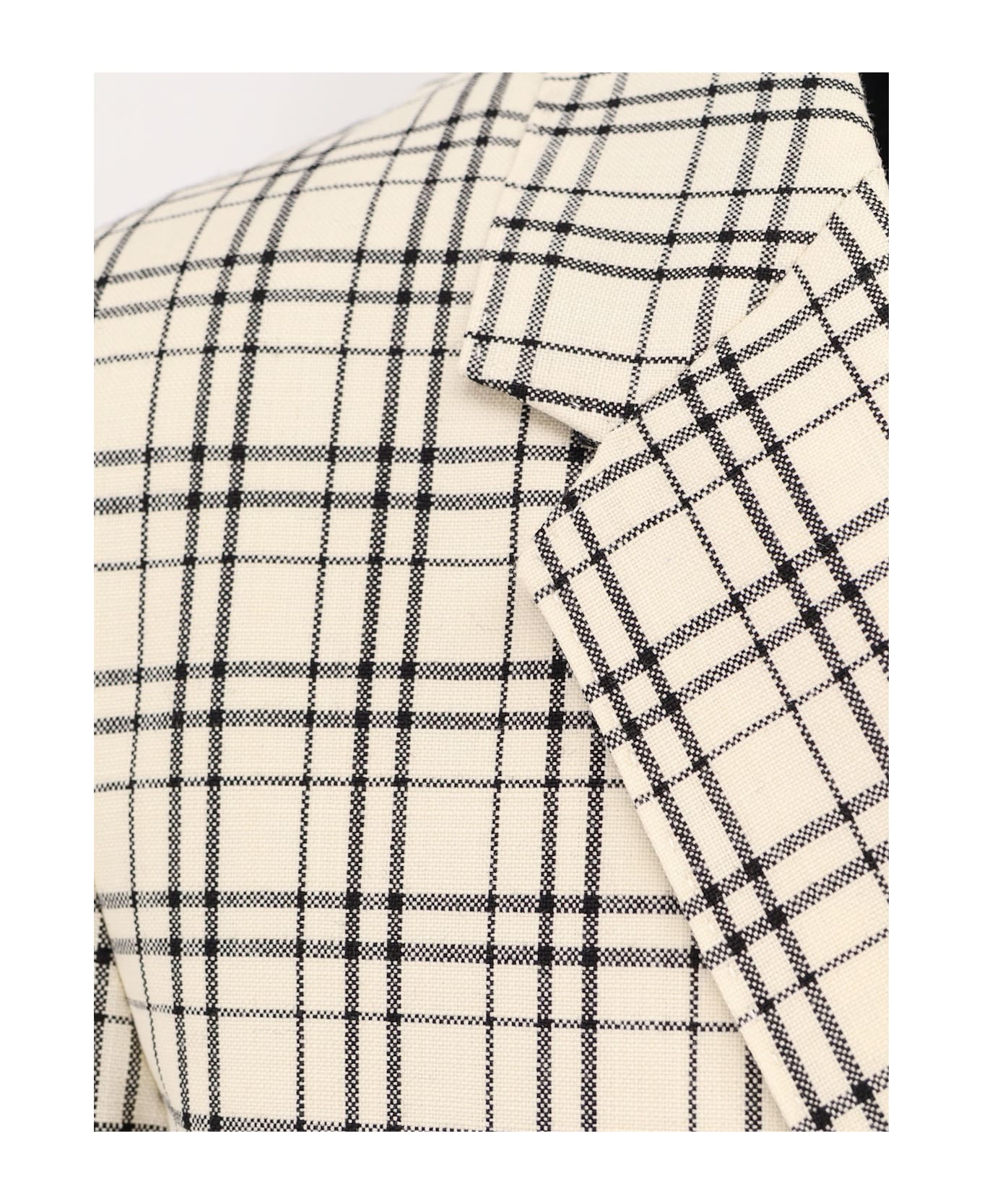 Ami Alexandre Mattiussi Virgin Wool Blazer With Madras Motif - White