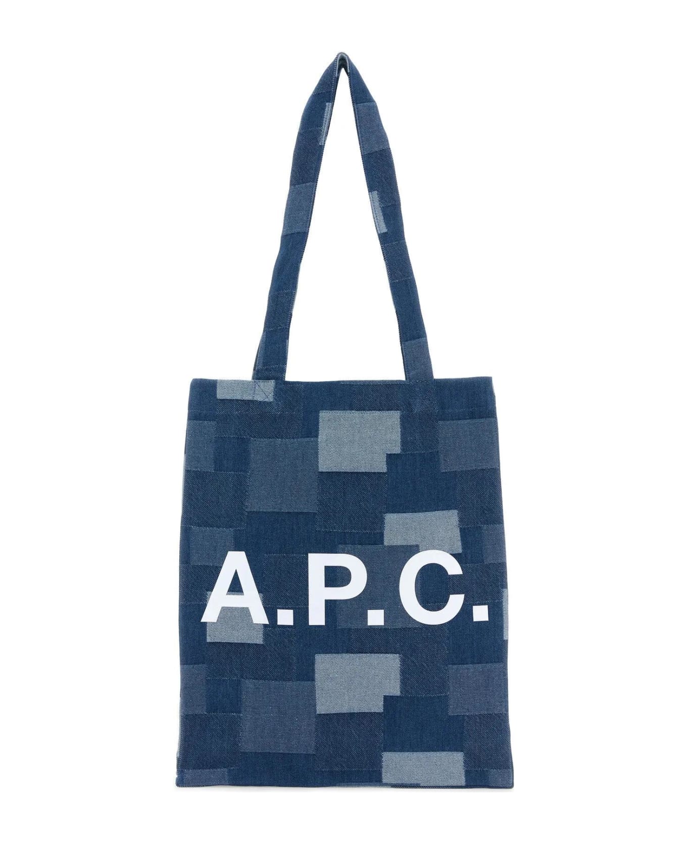 A.P.C. Multicolor Denim Lou Shopping Bag - BLU