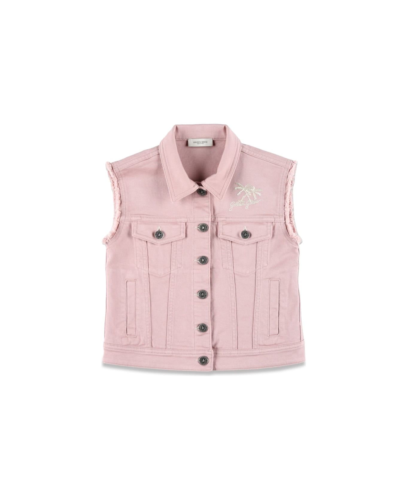 Golden Goose Sleeveless Denim Vest - PINK