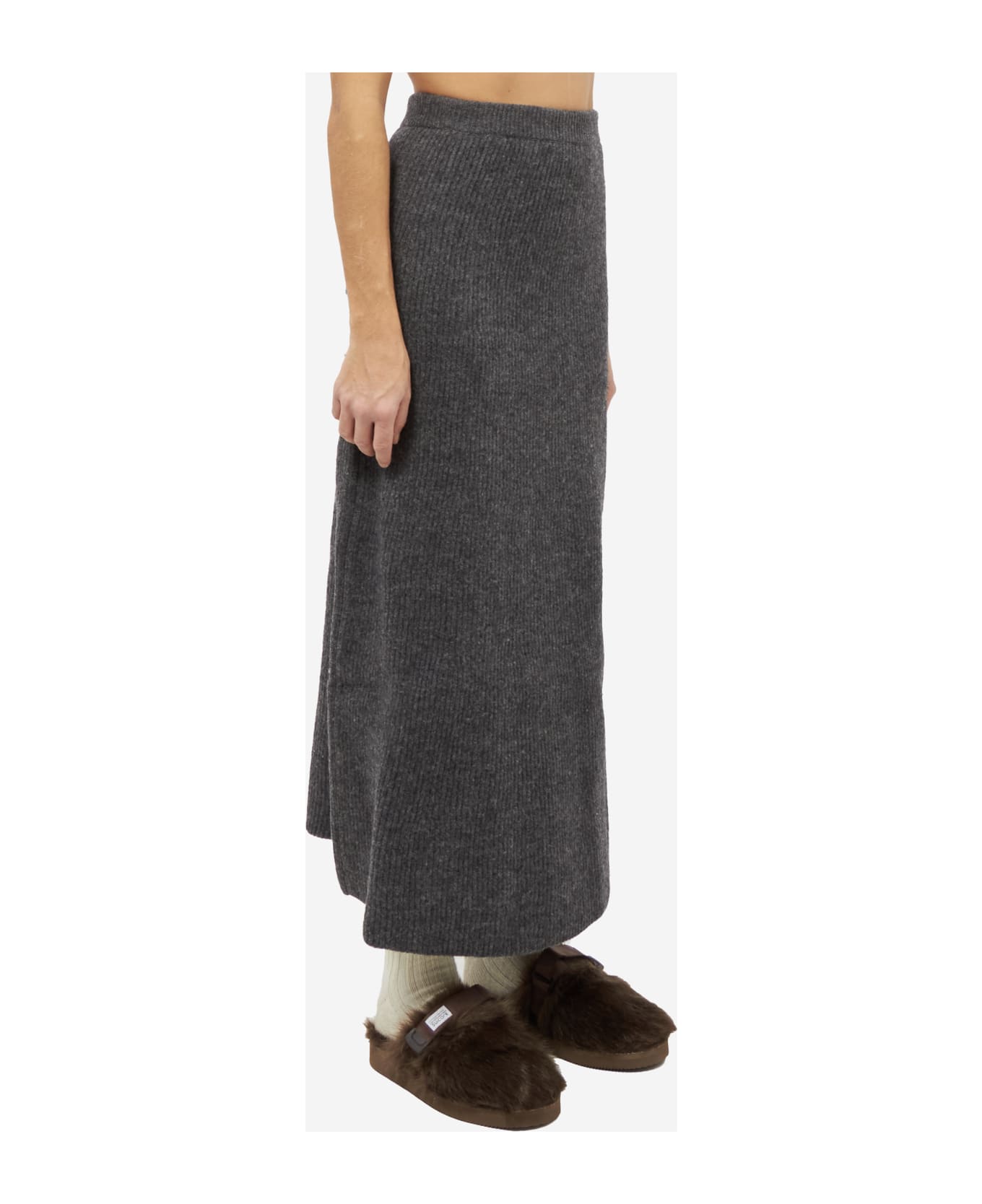 Auralee Milled French Merino Skirt - grey