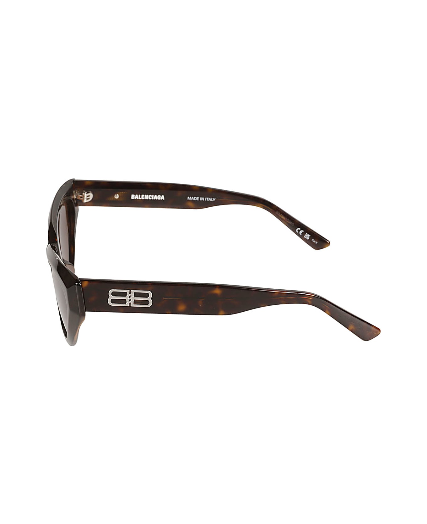 Balenciaga Eyewear Bb Plaque Cat Eye Frame Sunglasses - Havana/Brown
