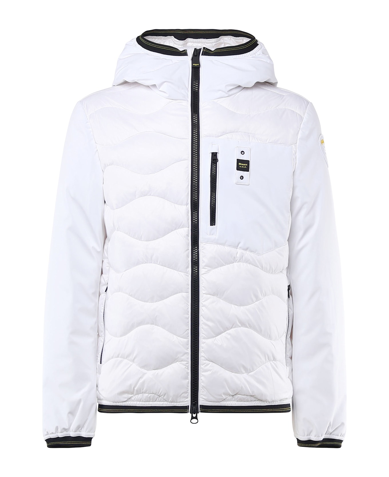 Blauer Mixed Fill Quilted Jacket Albert - White