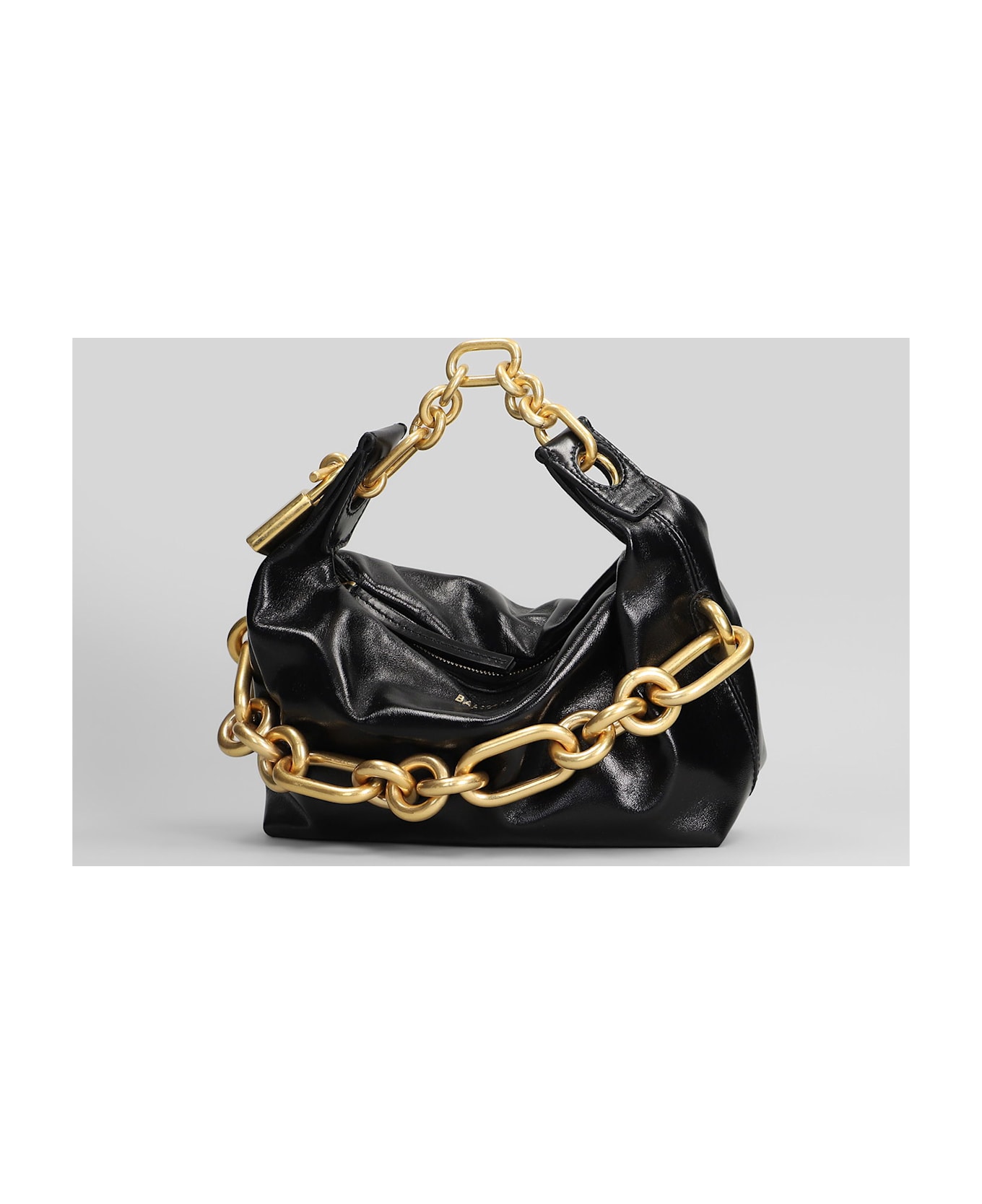 Balmain Sync Mini Shoulder Bag In Black Leather - black