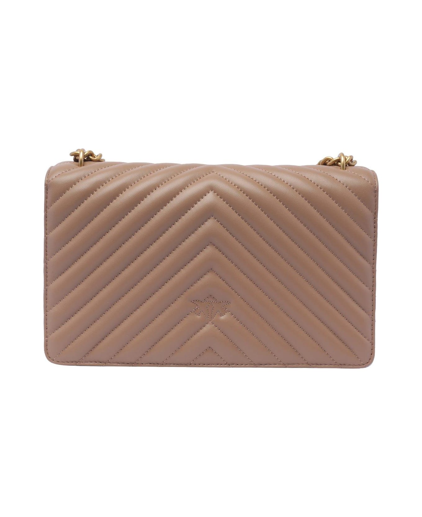 Pinko Love One Classic Chain-linked Crossbody Bag - Ginger biscuit