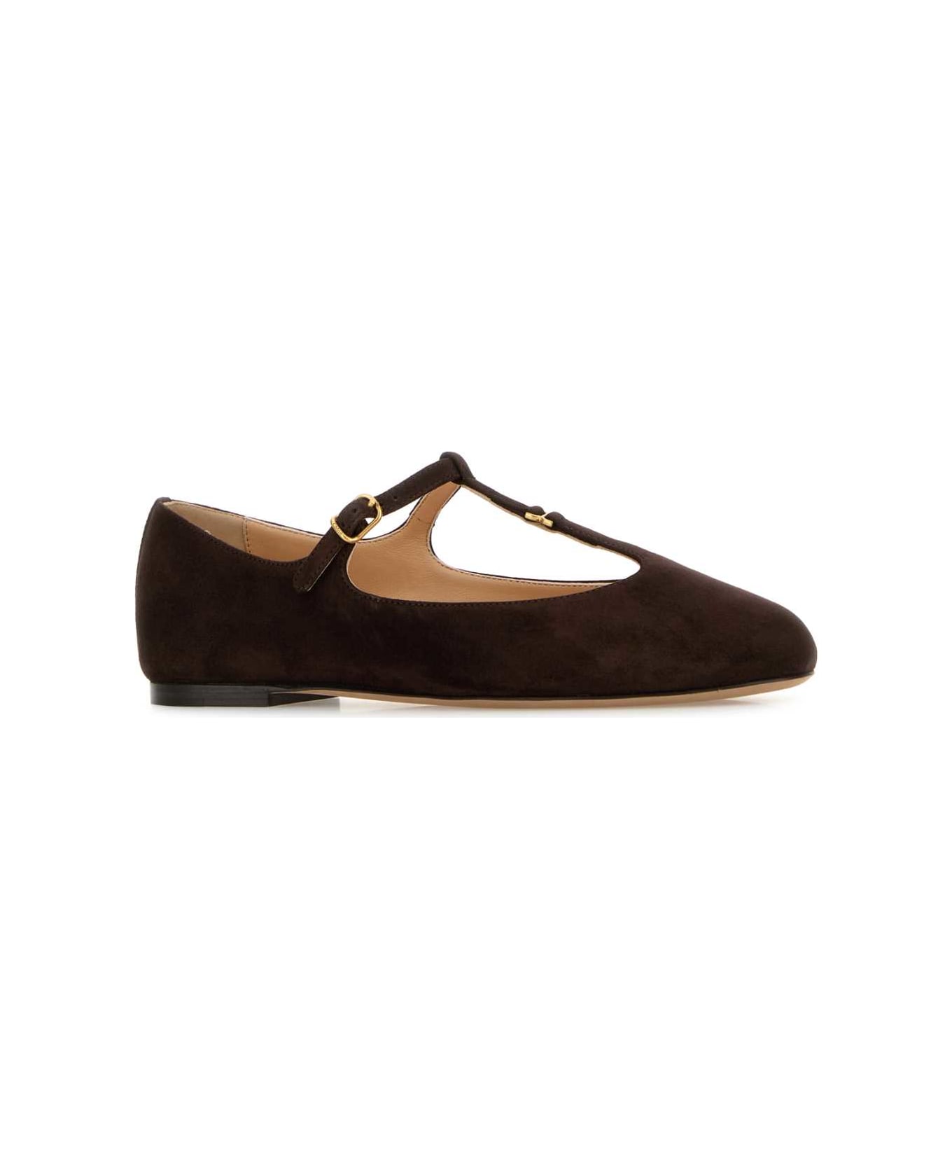 Chloé Dark Brown Suede Marcie Ballerinas - BURNTBROWN