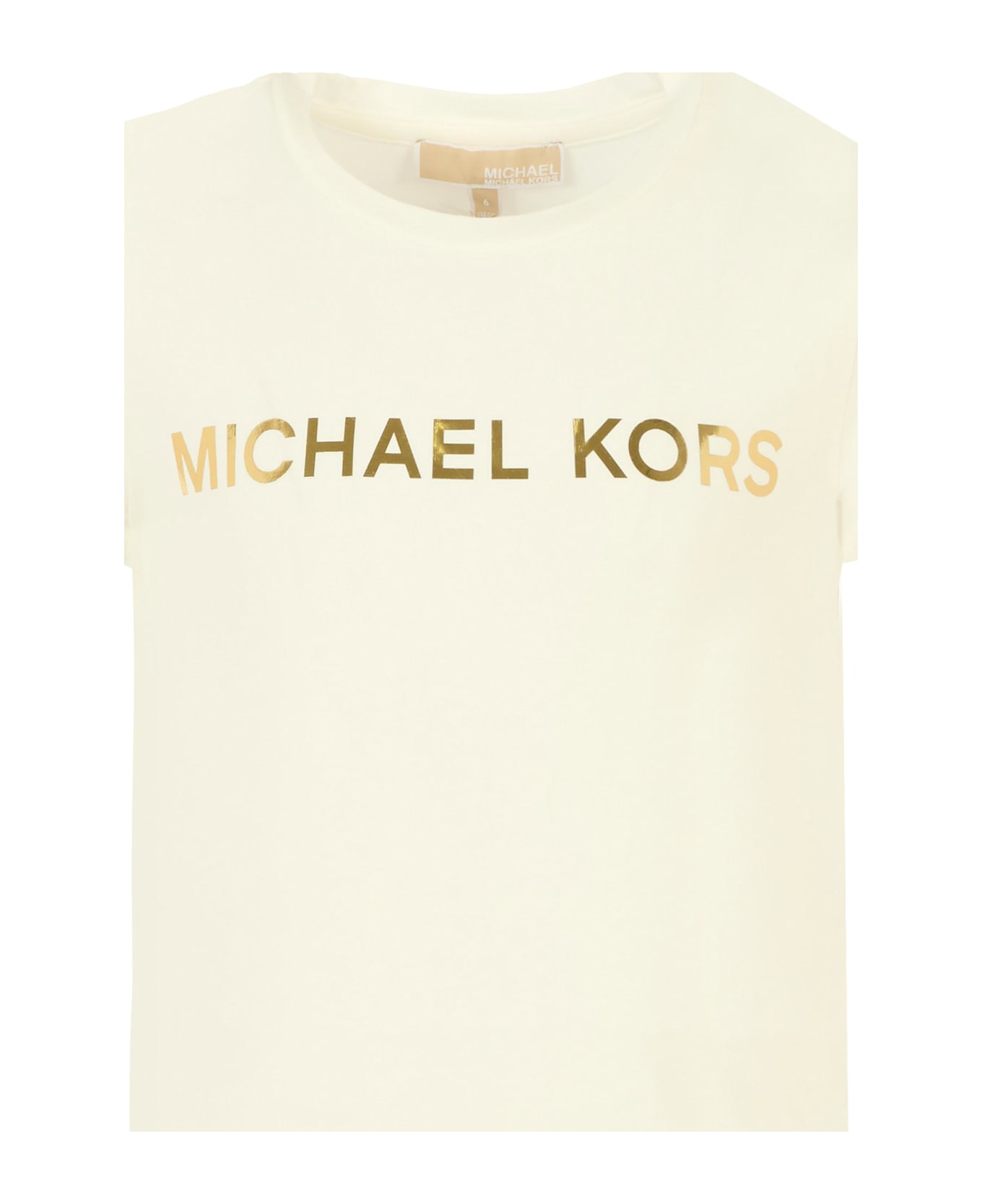 Michael Kors Ivory T-shirt For Girl With Logo - Ivory