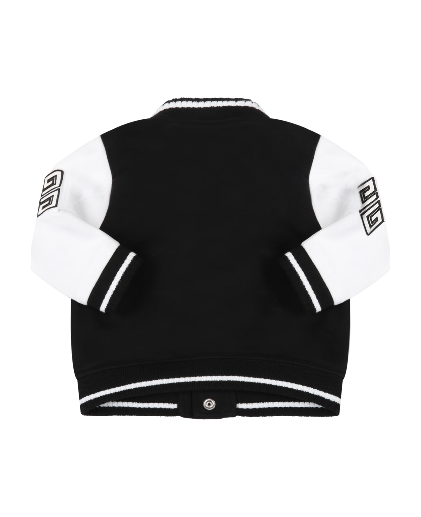 Givenchy Black Jacket For Baby Kids With White Logo - Multicolor