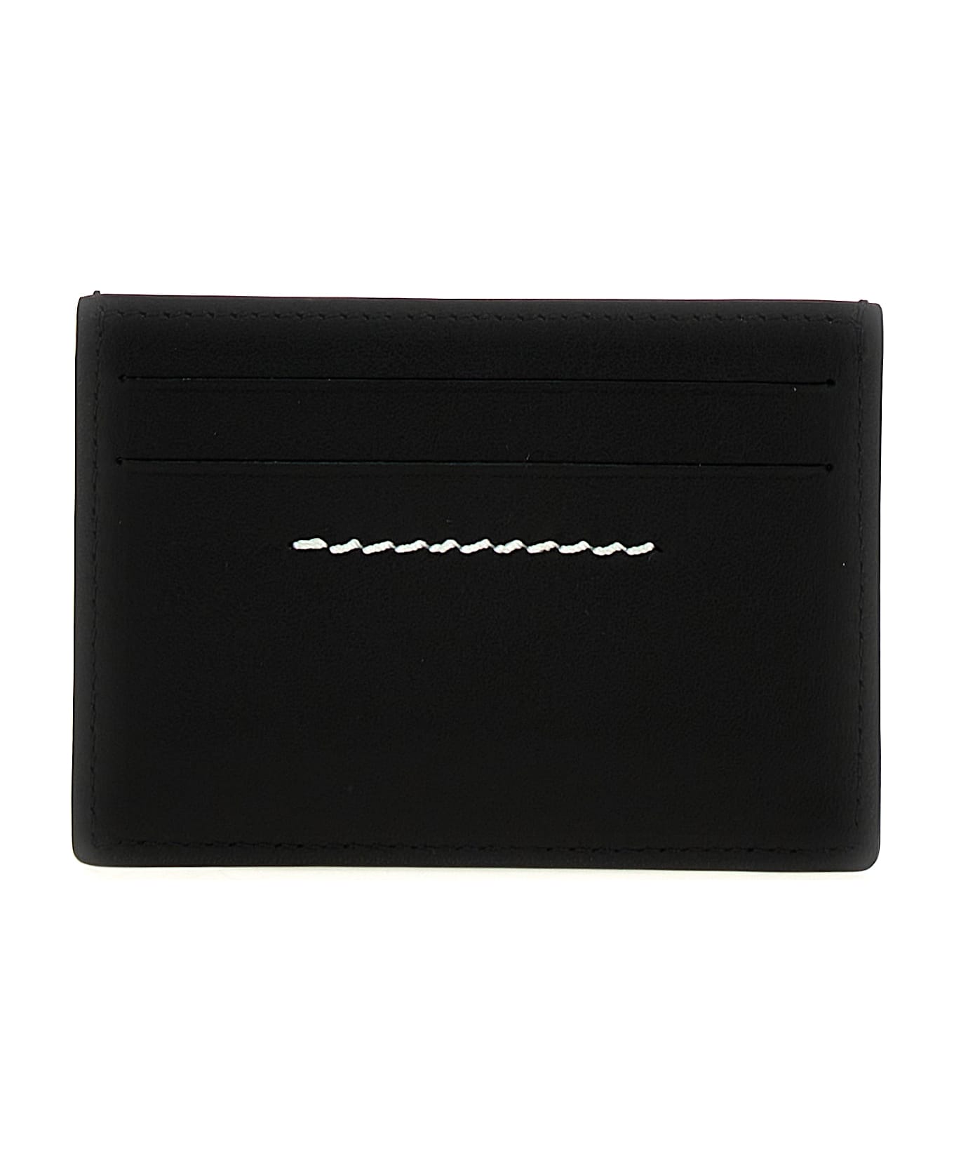 ☆MM6 Maison Margiela☆ Logo Card Holder Black XS54UI0129P48 MM6 Maison Margiela Signature Leather Cardholder | Black