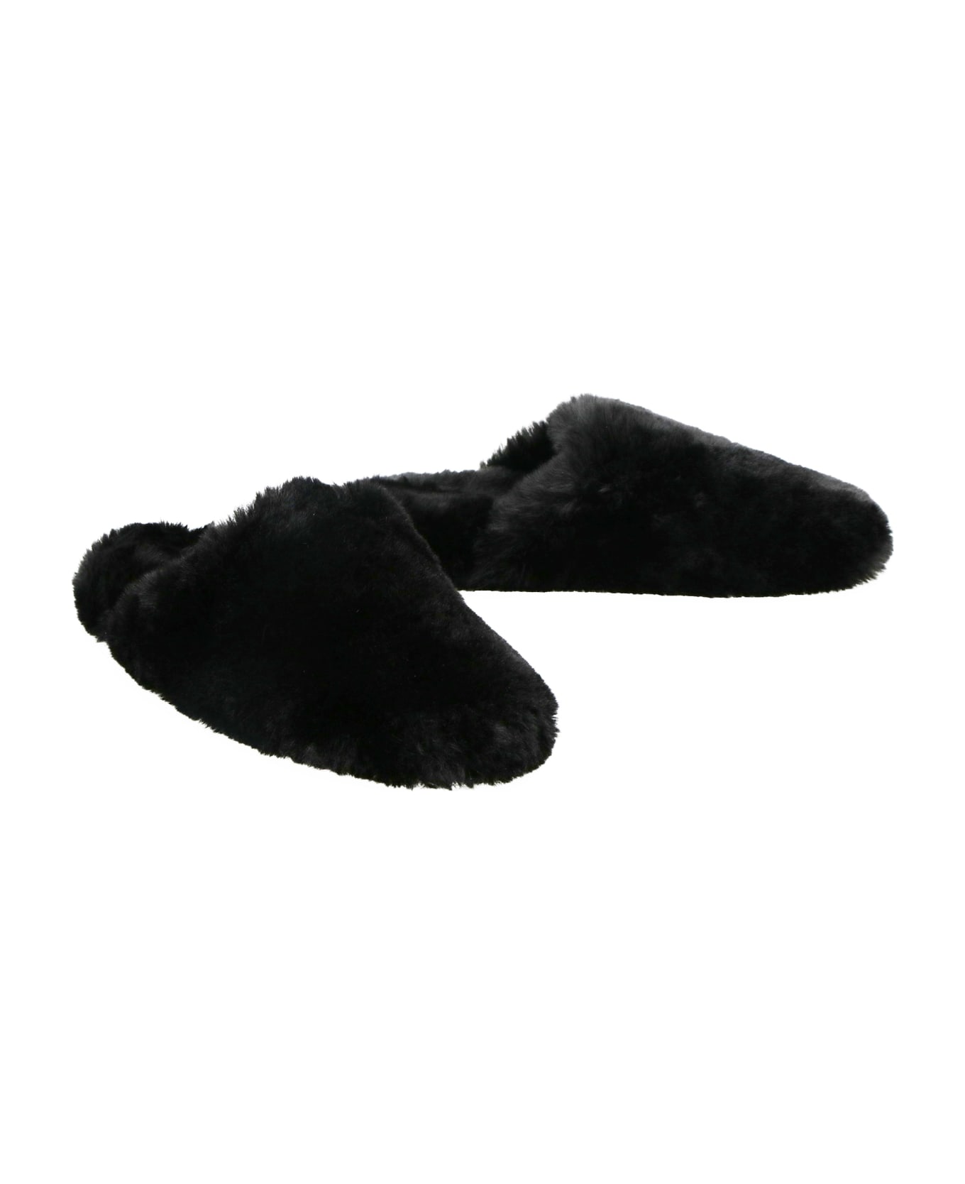 Balenciaga Slip-on Teddy Slippers - black フラットシューズ