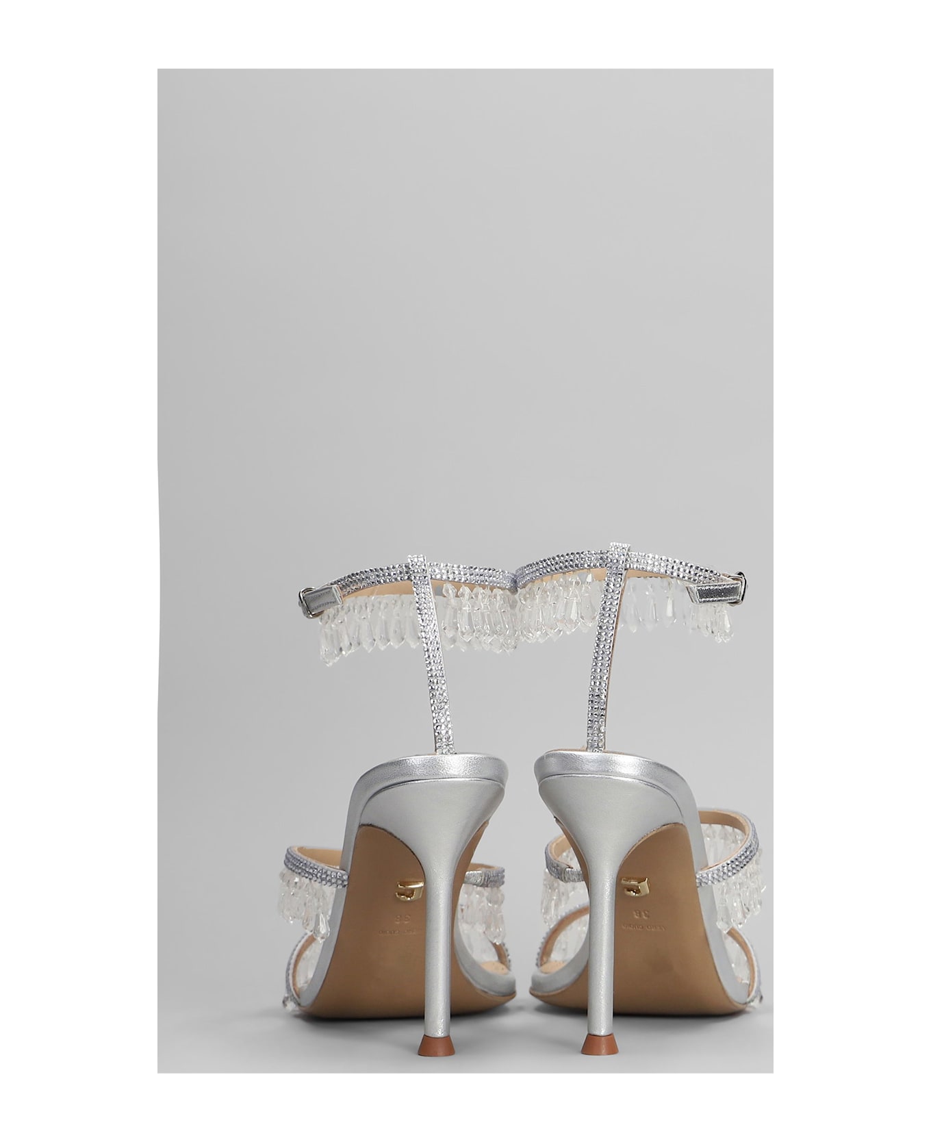 Lola Cruz Flamenca 95 Sandals In Silver Leather - silver