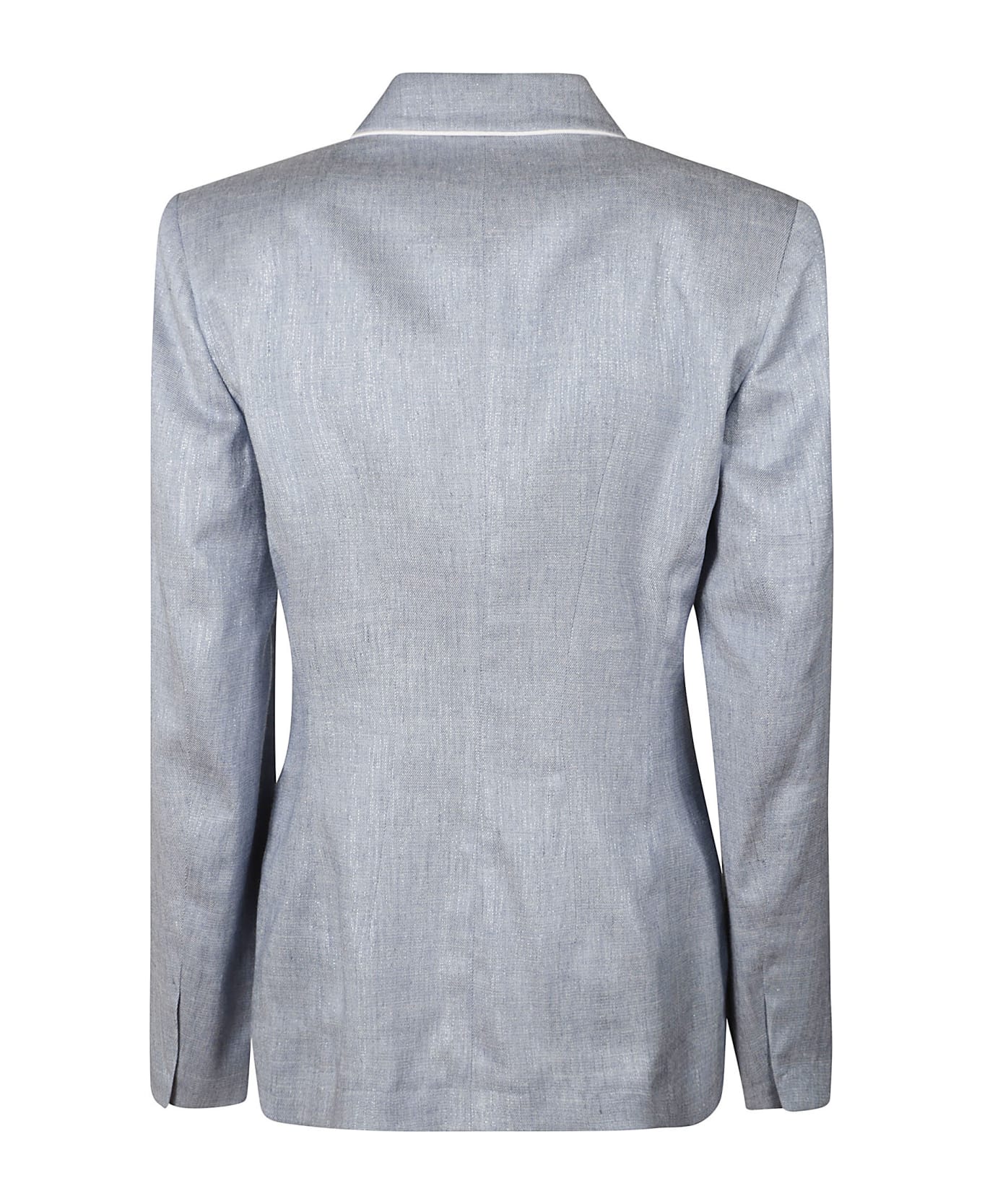 Genny Jacquard Double-breasted Dinner Jacket - Blue