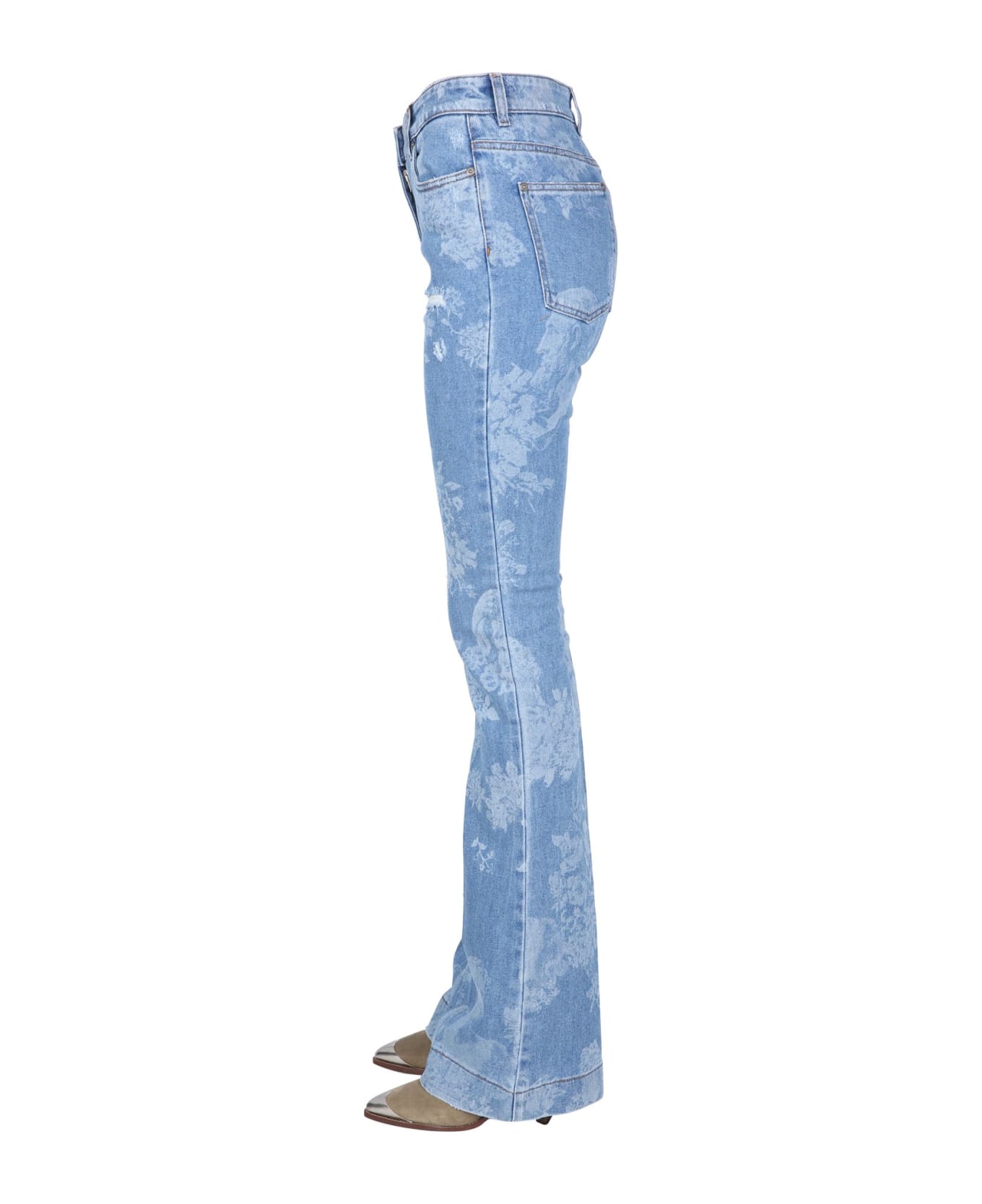 Etro Floral Print Jeans - Azzurro