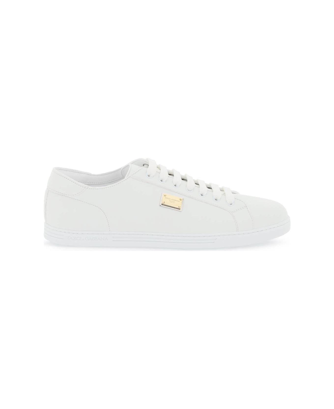 Dolce & Gabbana Leather 'saint Tropez' Sneakers - White