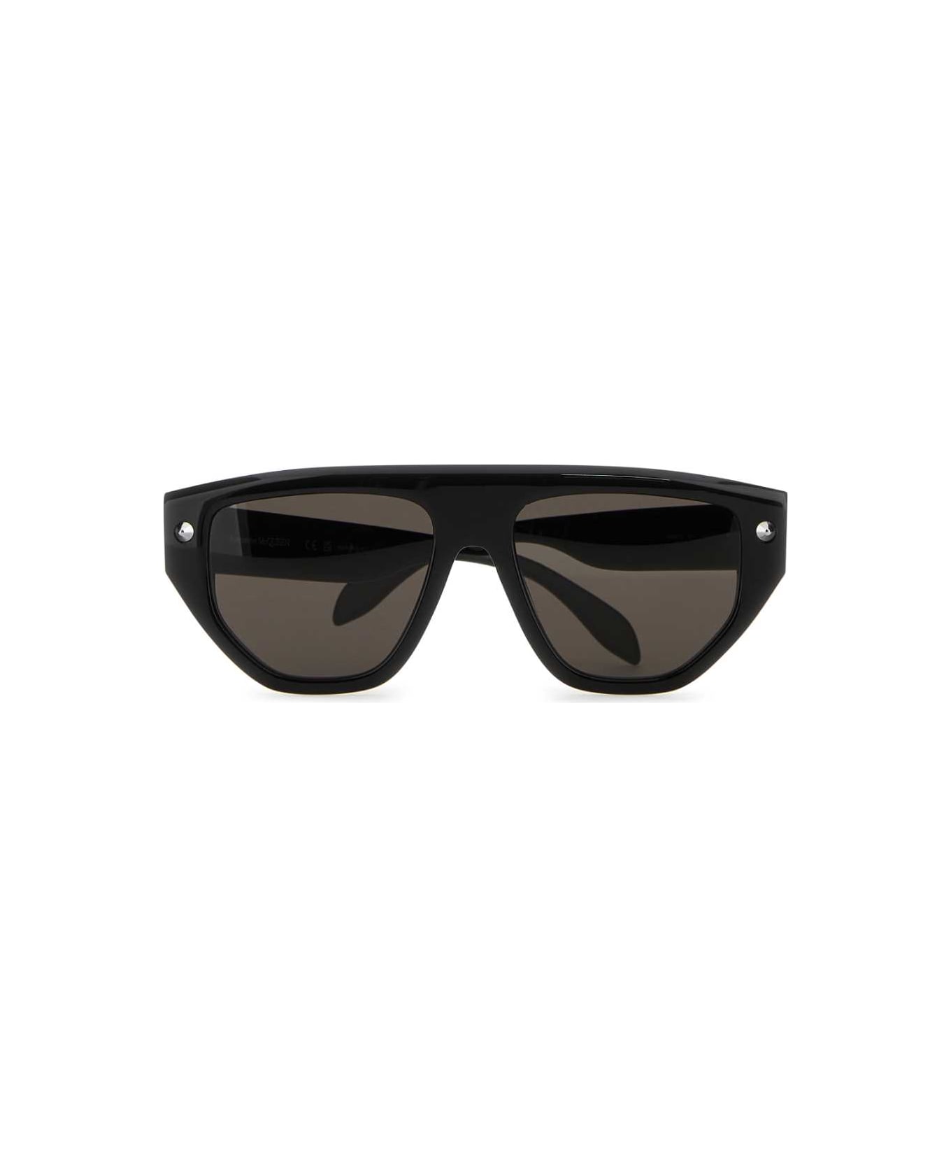 Alexander McQueen Black Acetate Sunglasses - BLACK-BLACK-SMOKE