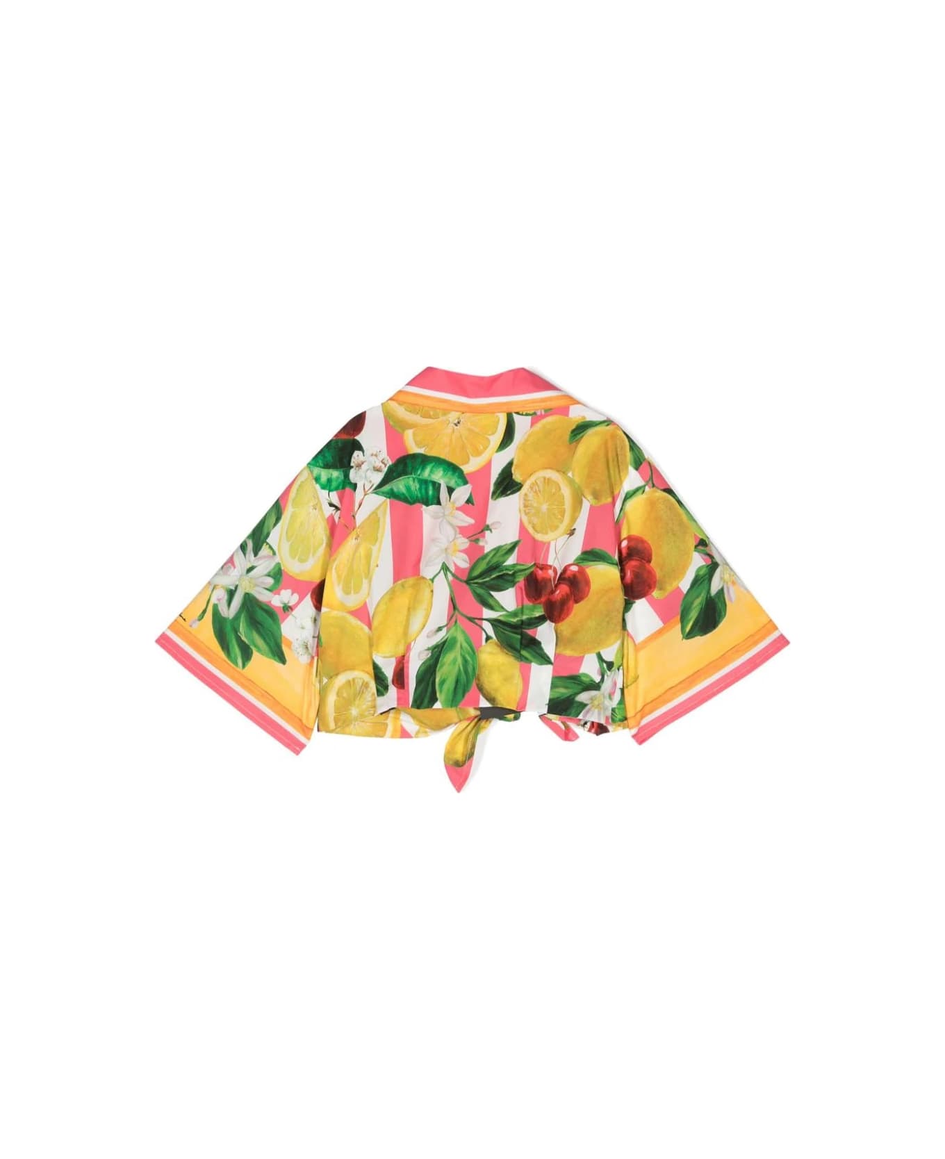 Dolce & Gabbana Cropped Shirt With Lemon And Cherry Print - Multicolour シャツ