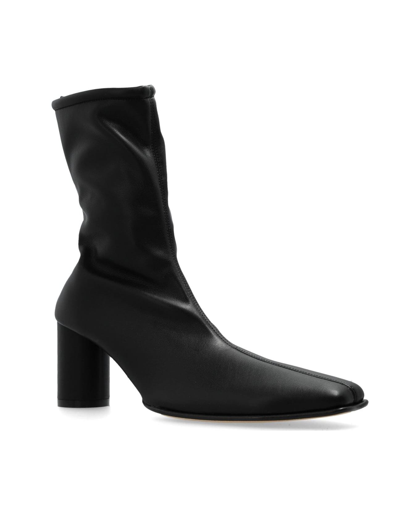 MM6 Maison Margiela Trunk Square Toe Boots - BLACK