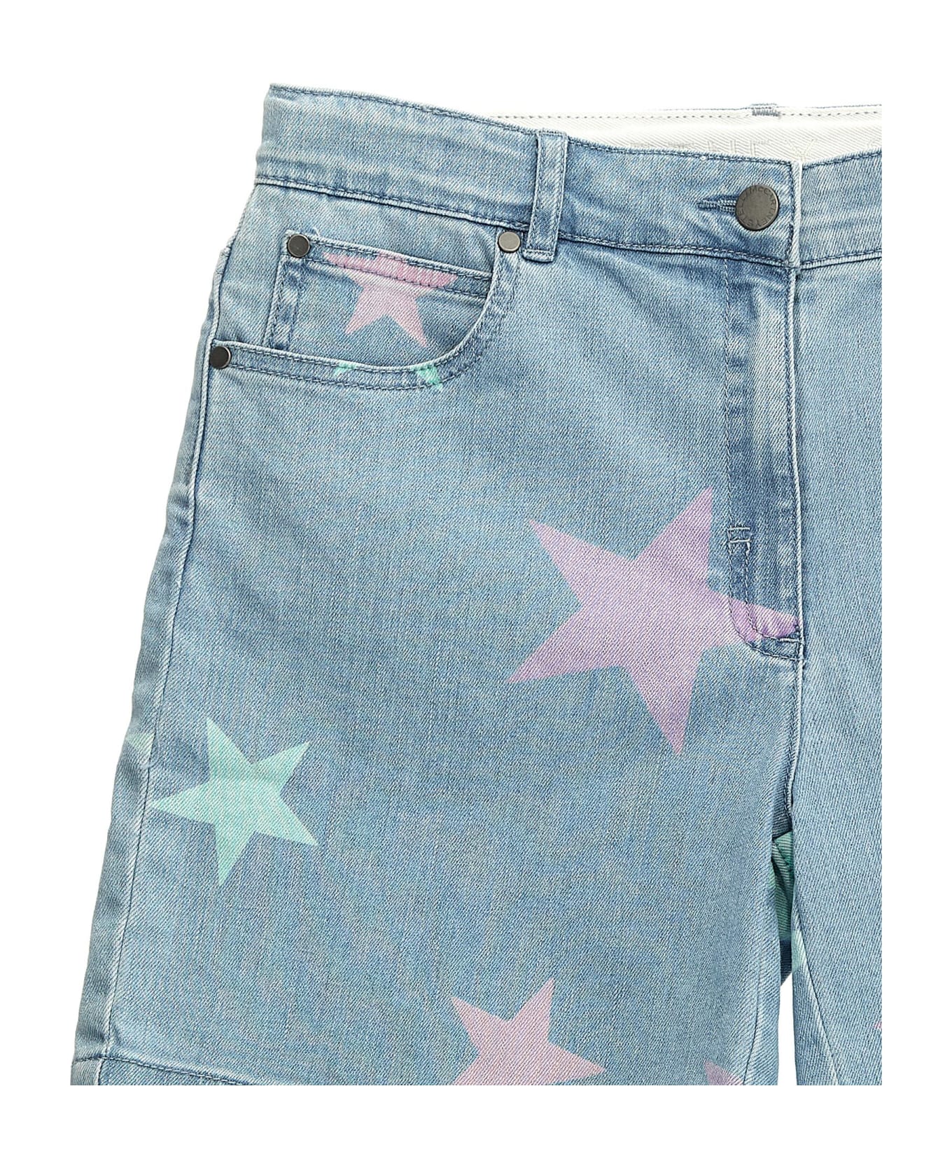 Stella McCartney Printed Denim Shorts - Blu Denim ボトムス