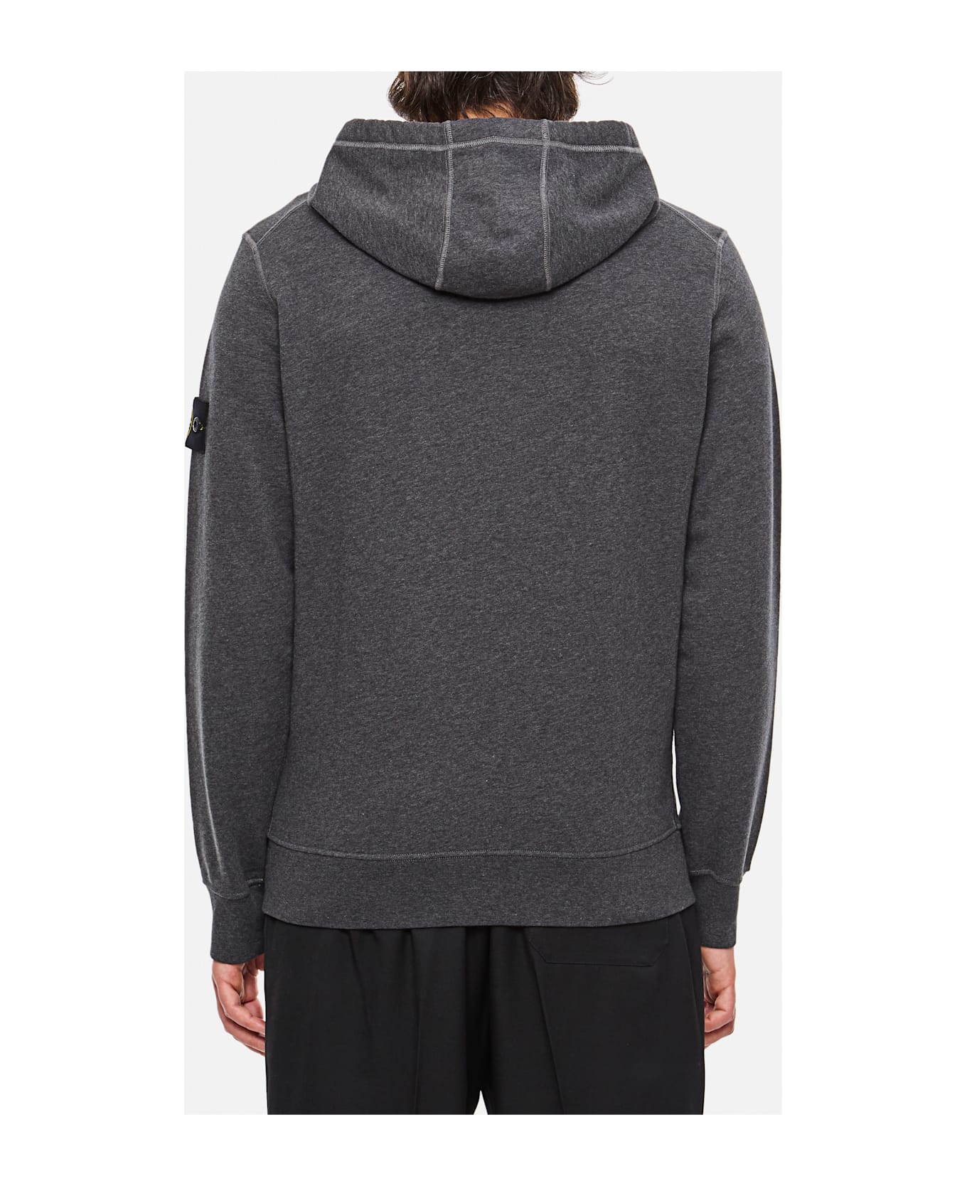 Stone Island Zip-up Hoodie With Drawstring - Grey ニットウェア
